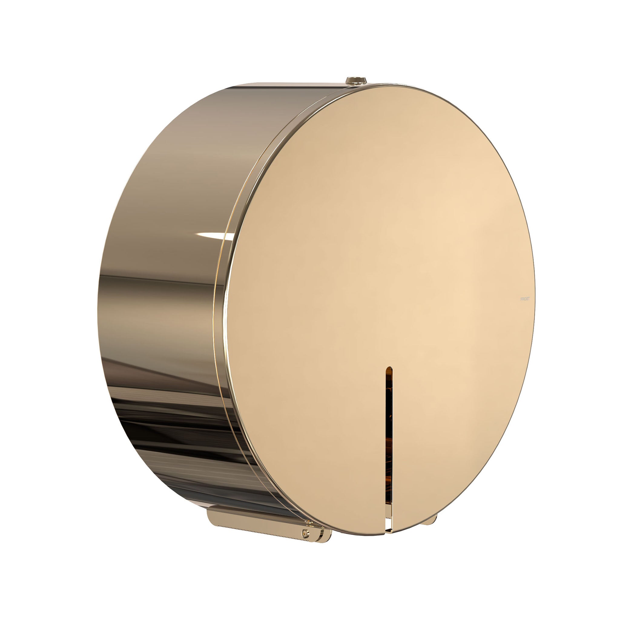 Frost Denmark Großrollen WC-Halter 1972 in Gold poliert – luxuriöser Papierrollenhalter für exklusive Sanitärräume