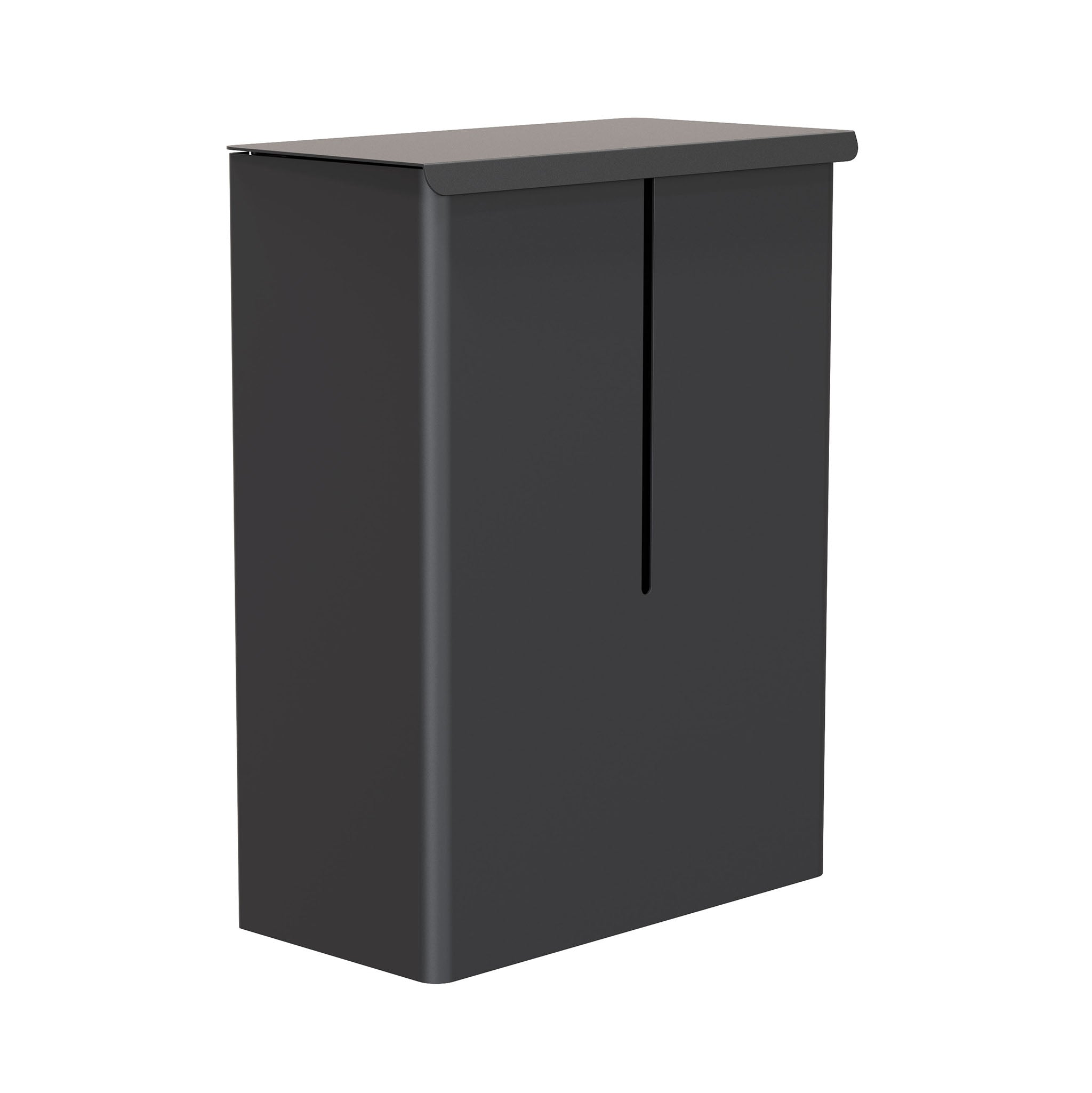 Frost Denmark Badeimer 1974-2 in Schwarz matt – moderner Wandmülleimer mit Deckel für stilvolle Bäder.