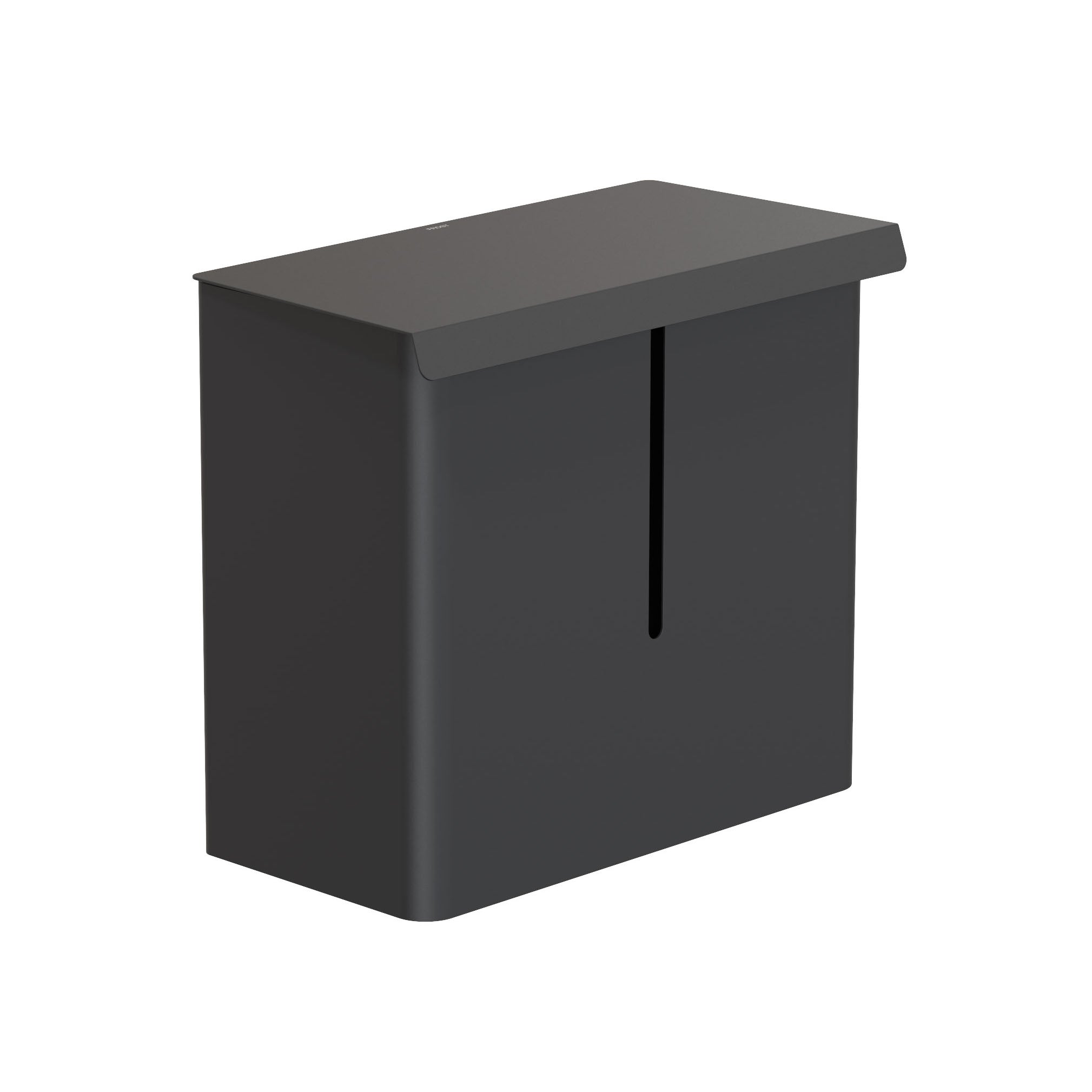 Design Badeimer 1974 von Frost Denmark in Schwarz matt – hochwertiger Edelstahl-Mülleimer zur Wandmontage.