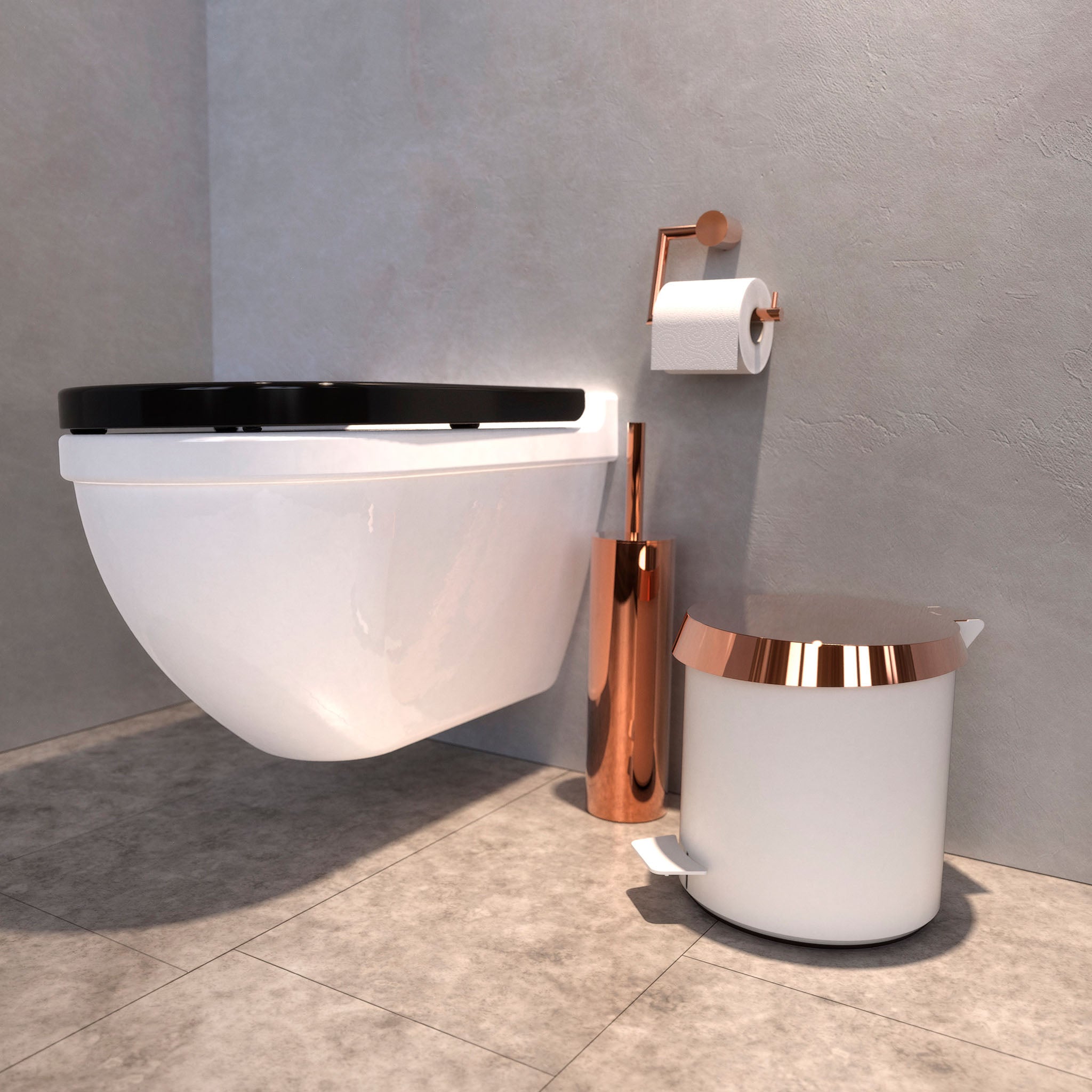 Kosmetikeimer 3001 von Frost Denmark in Weiß matt mit poliertem Kupferdeckel – edles Design aus Dänemark.