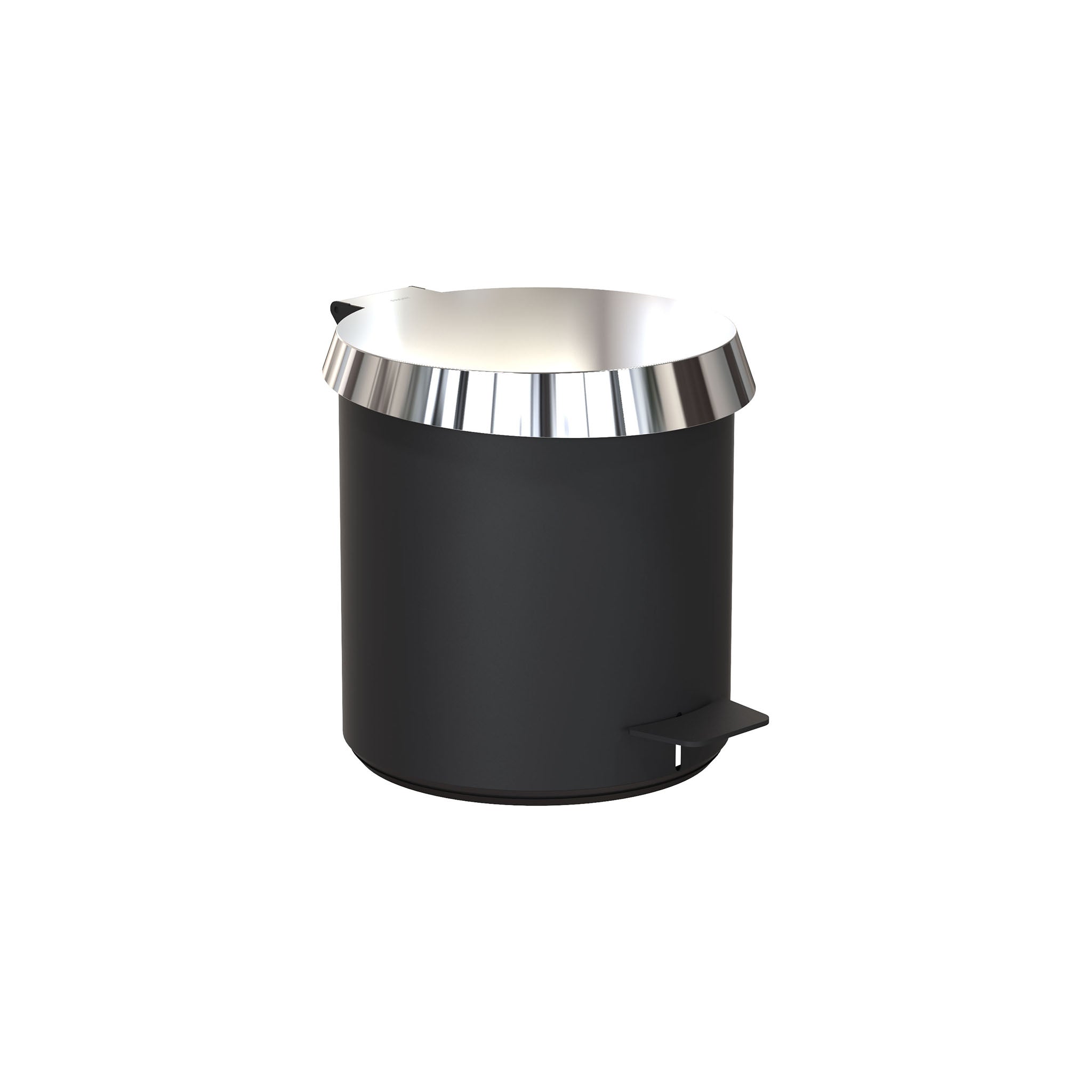 Frost Denmark Tretmülleimer in Schwarz matt mit hochglanzpoliertem Edelstahl – Nova2 Kollektion.