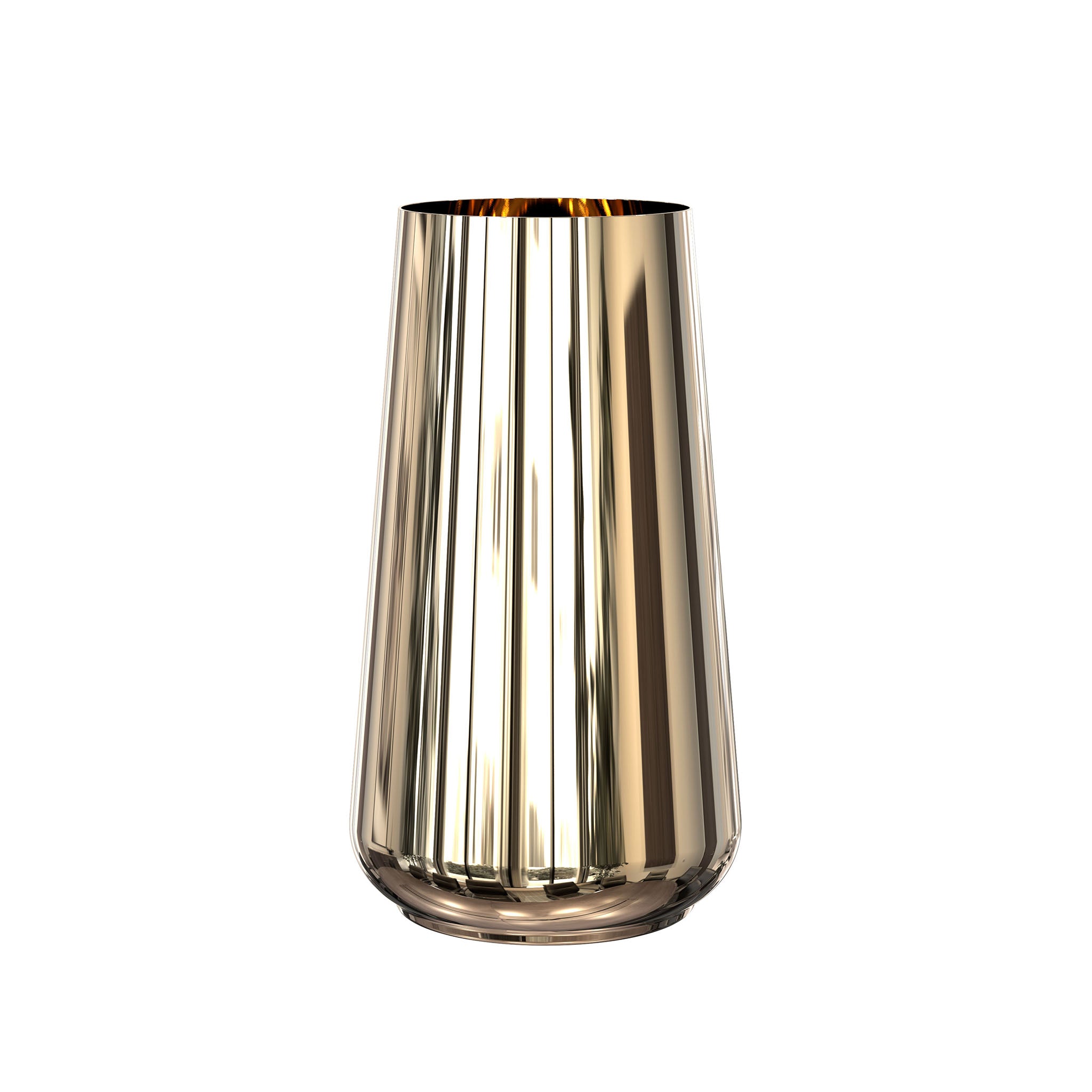 Luxuriöse Rondo Vase in gold poliert von Frost Denmark – glänzendes Highlight für stilvolle Interieurs.