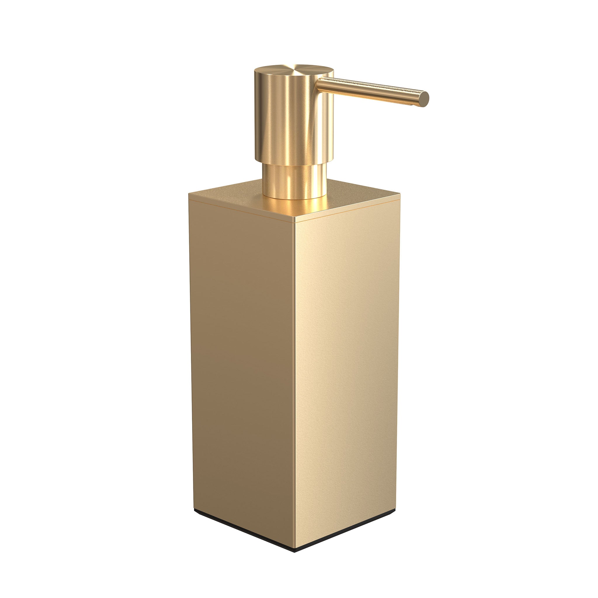 Gold gebürsteter Seifenspender 3050 von Frost Denmark – minimalistisches Edelstahl-Design der Quadra-Serie in edler Oberfläche.