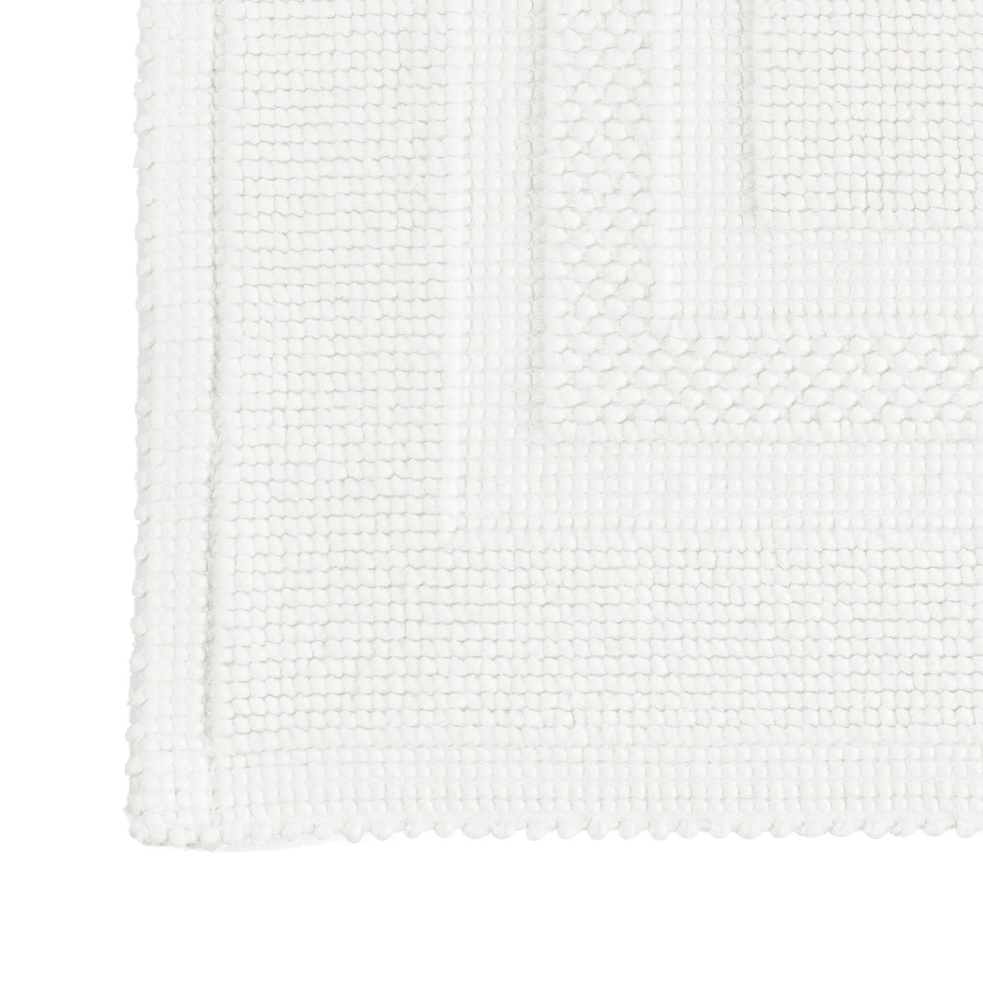 Design-Badteppich GALA von Rhomtuft aus Baumwolle in Weiß Detailansicht - besonders flauschig und langlebig