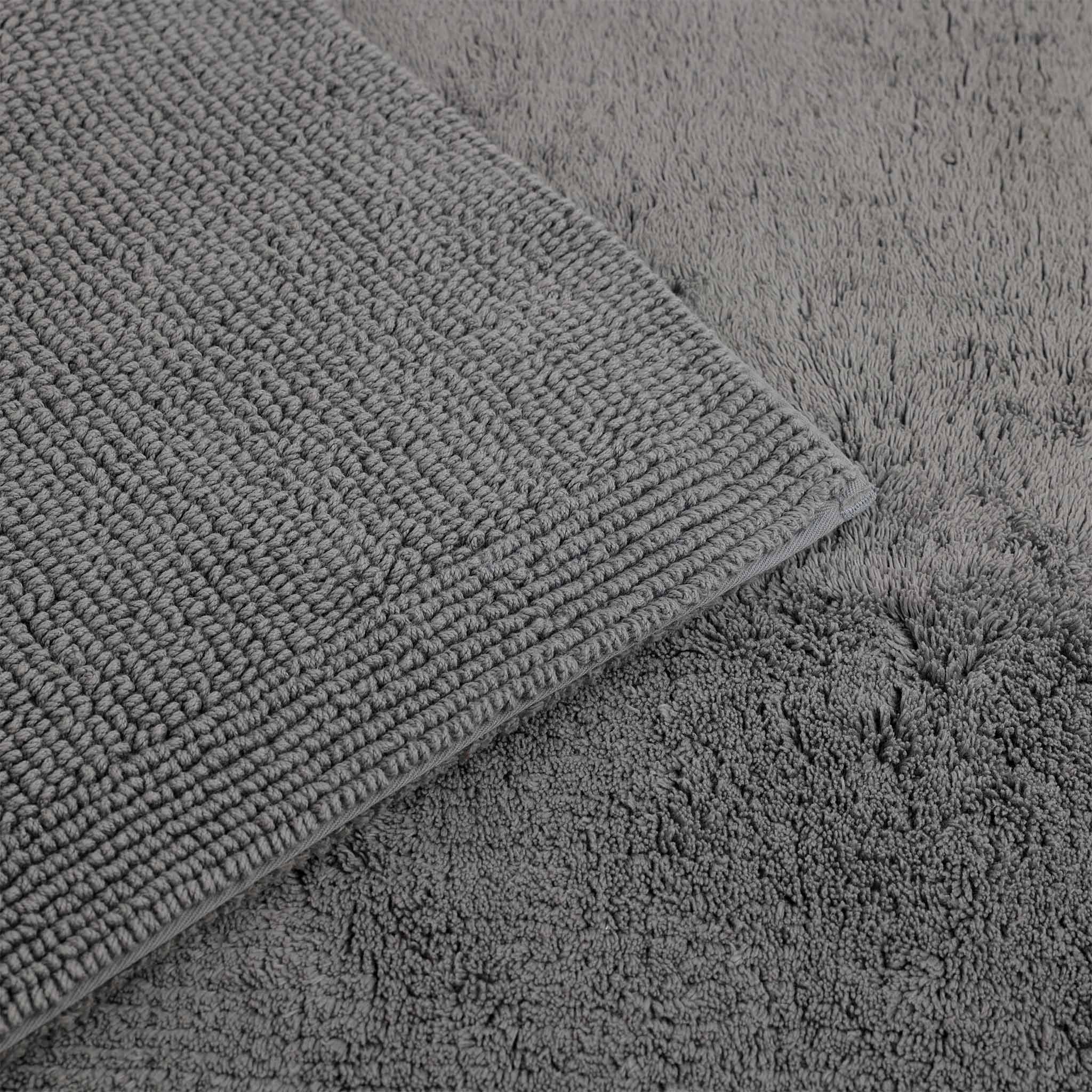 Badteppich in Kieselgrau-Rhomtuft Pur-traumhaft weich-langlebiger Wendeteppich-Beste Baumwollqualität-für das tägliche Spa Gefühl