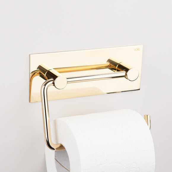 WC-Rollenhalter aus unbehandeltem Messing von Vola – entwickelt edle Patina, Artikelnummer T12-19