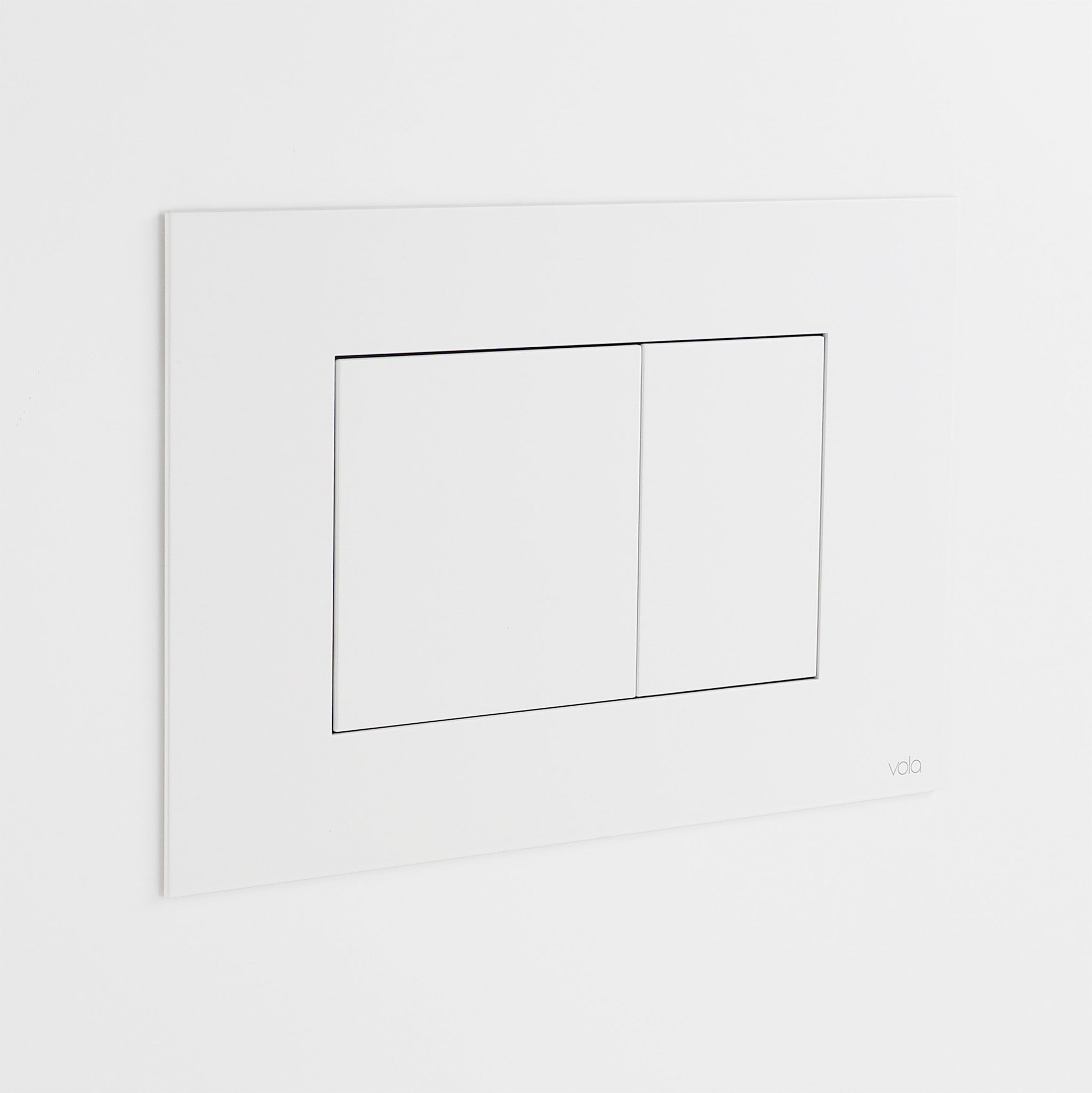 Schlichte WC-Drückerplatte A85 in Weiß matt – elegante Betätigungsplatte für moderne Badezimmer mit dezentem, puristischem Stil.