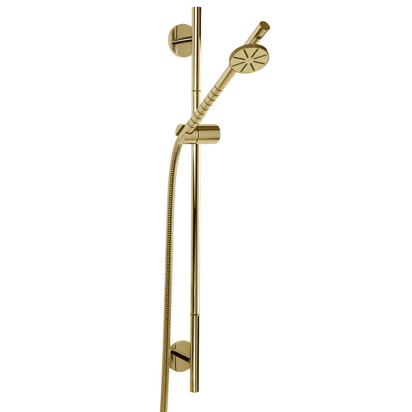 Vola Brauseset T65 in Messing Natur – handgefertigtes Duschset mit natürlicher Patina-Oberfläche und klassischer Handbrause T60.