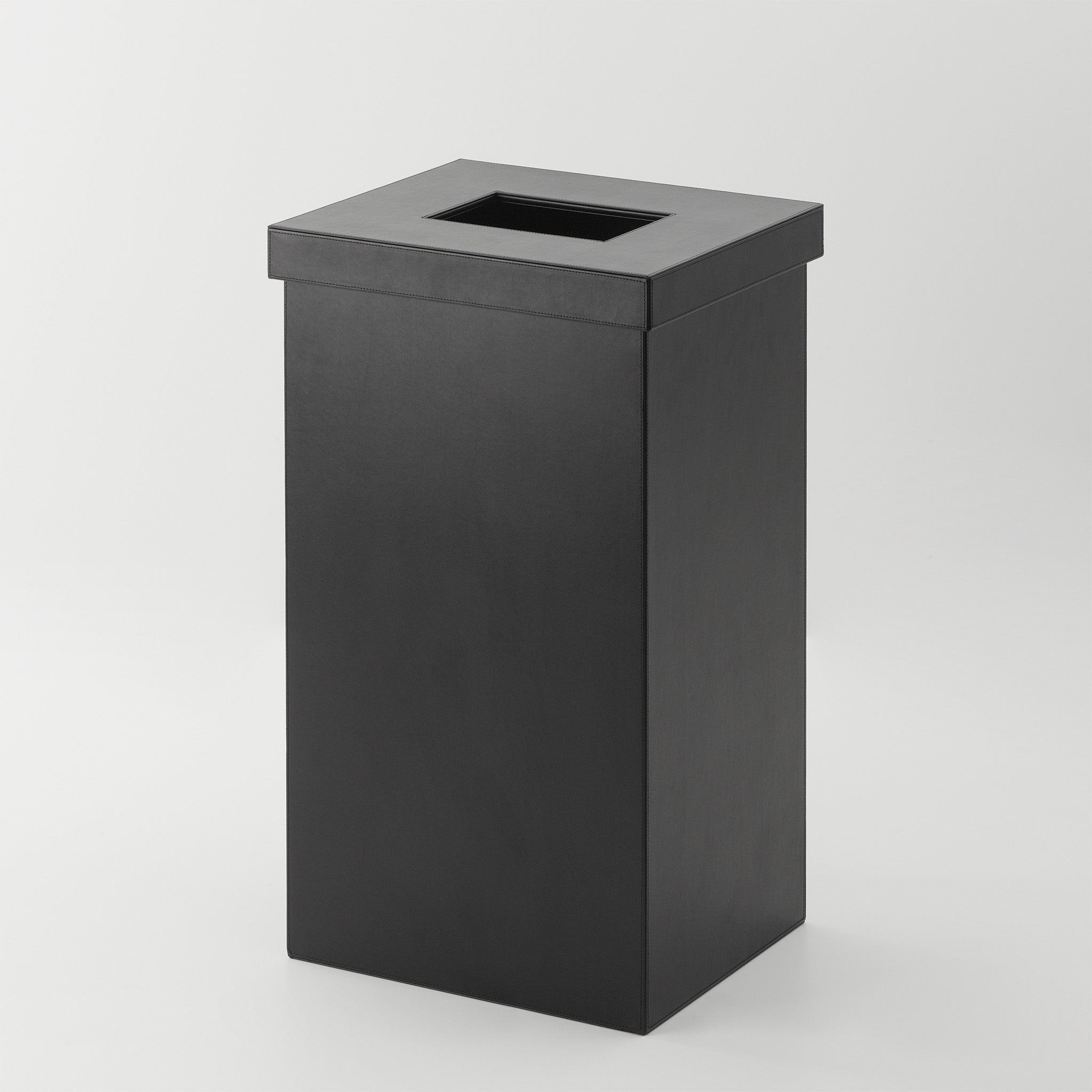 Decor Walther Brownie AWB Wäschebehälter 55 Liter veganes Kunstleder Schwarz mit Deckel