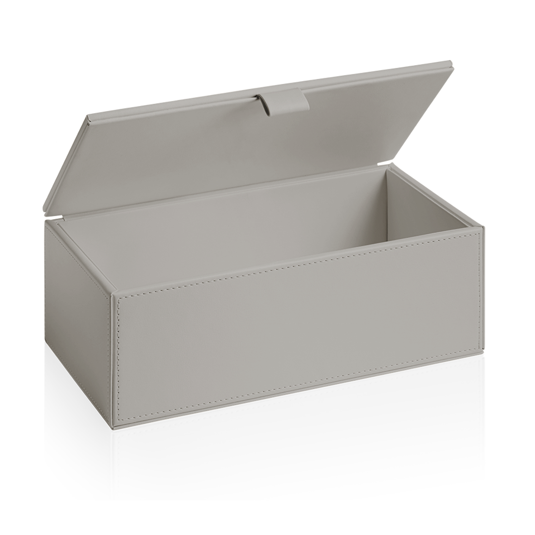 Decor Walther Brownie BMD2 Utensilienbox mit Deckel veganes Kunstleder Taupe wasserfest