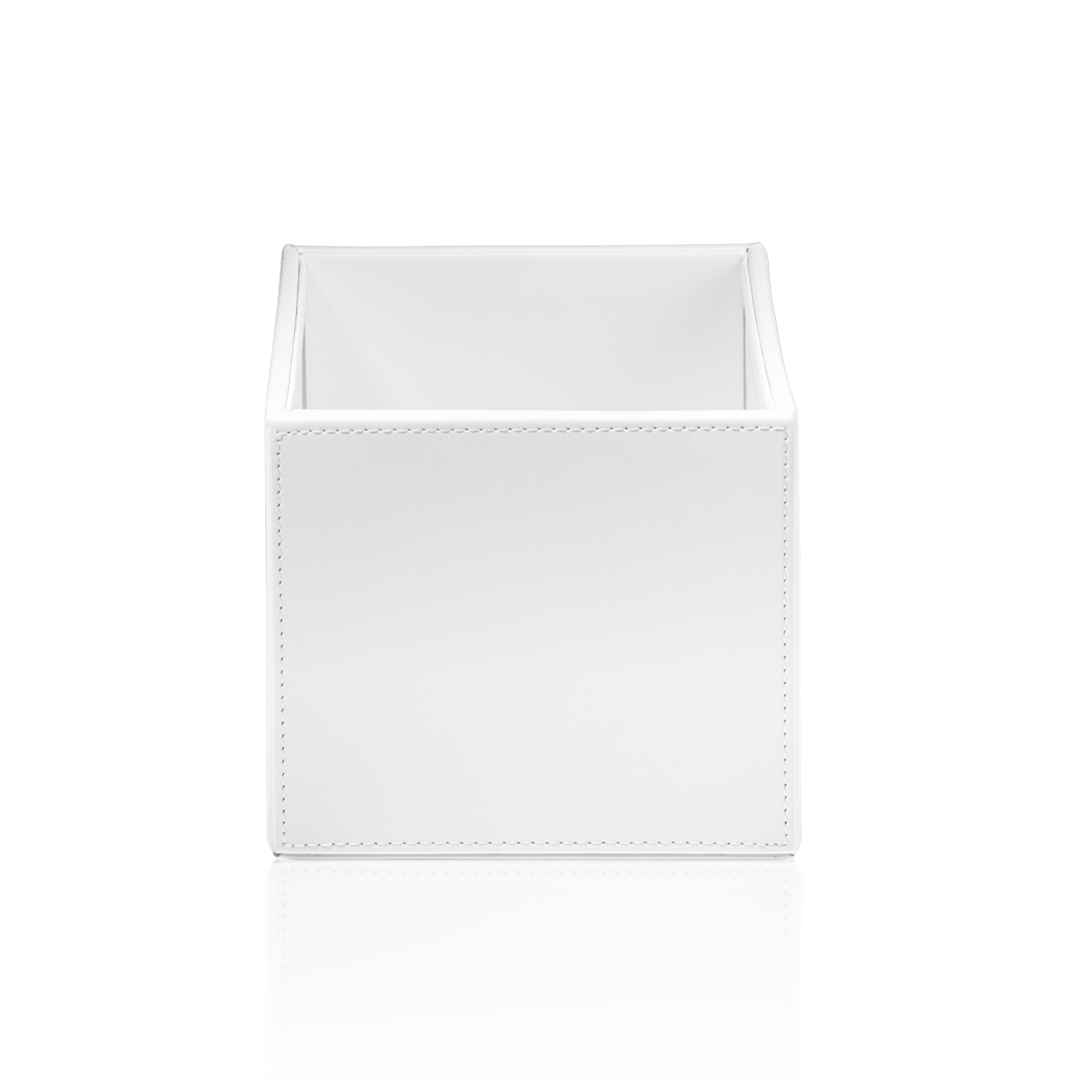 brownie-bod1-weiss Decor Walther Brownie BOD1 Utensilienbehälter klein veganes Kunstleder Weiß Bad-Organizer