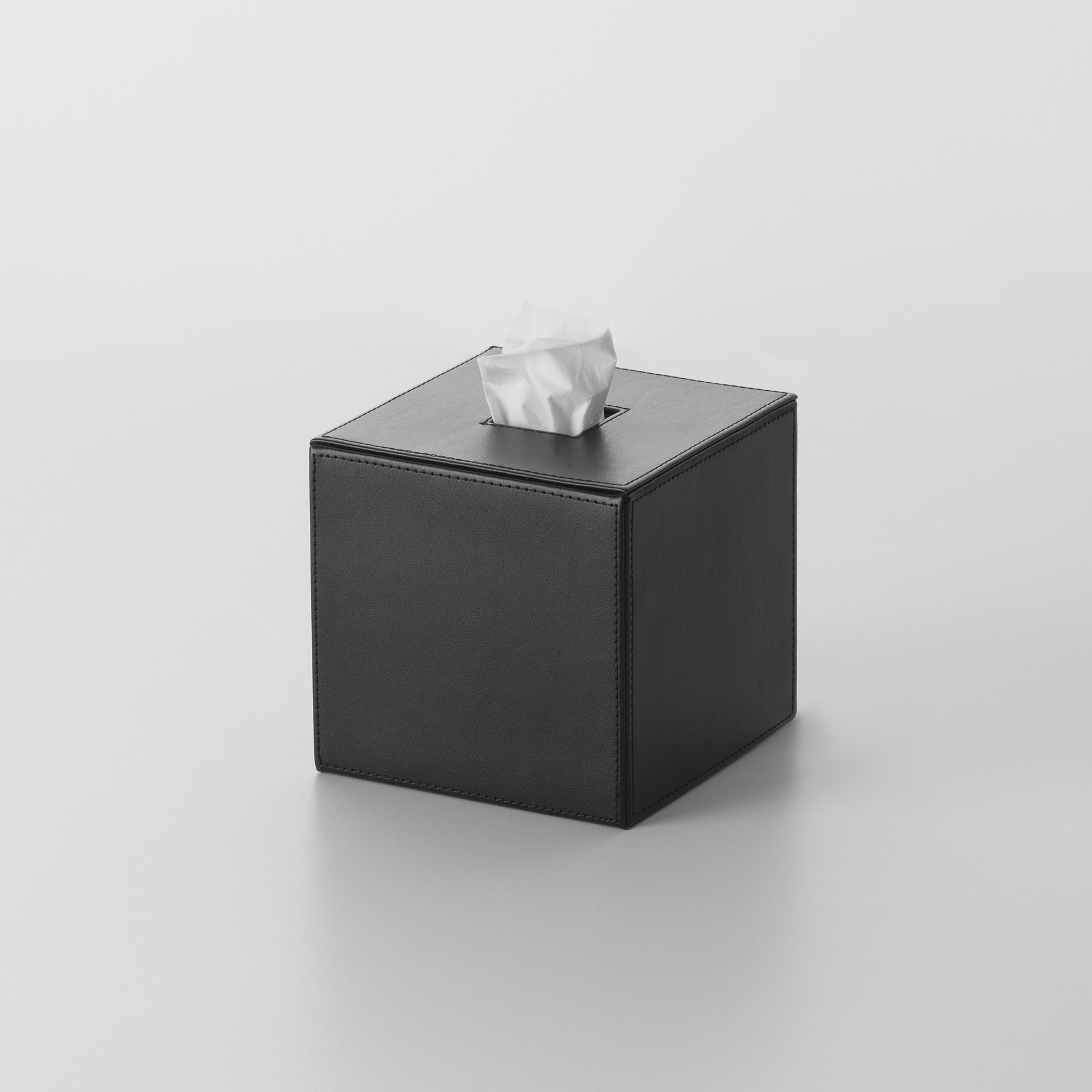 Decor Walther Brownie KB 41 Kosmetiktuchbox quadratisch veganes Kunstleder Schwarz Lederoptik