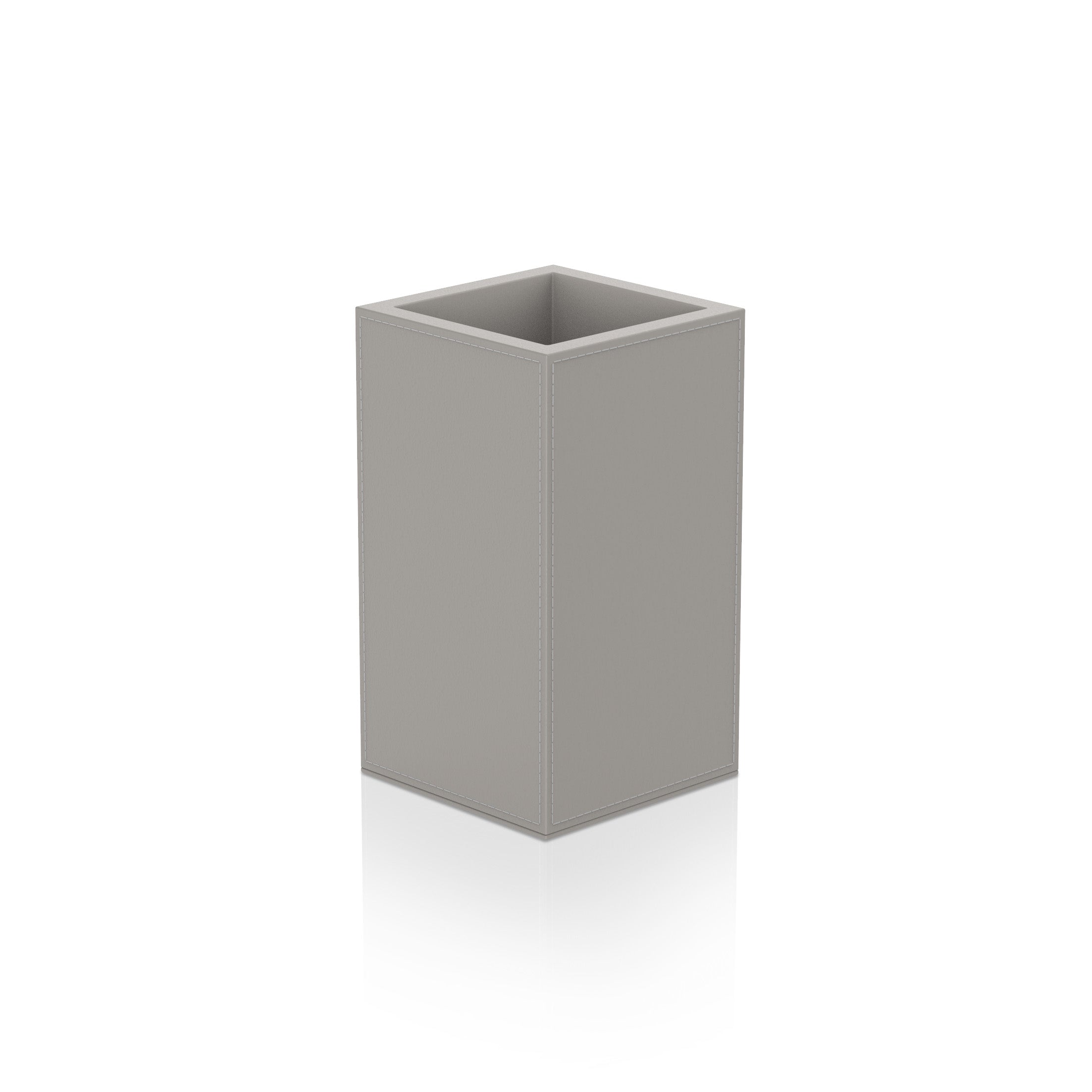 Decor Walther Brownie KOE Utensilienbecher schlank veganes Kunstleder Taupe Lederoptik