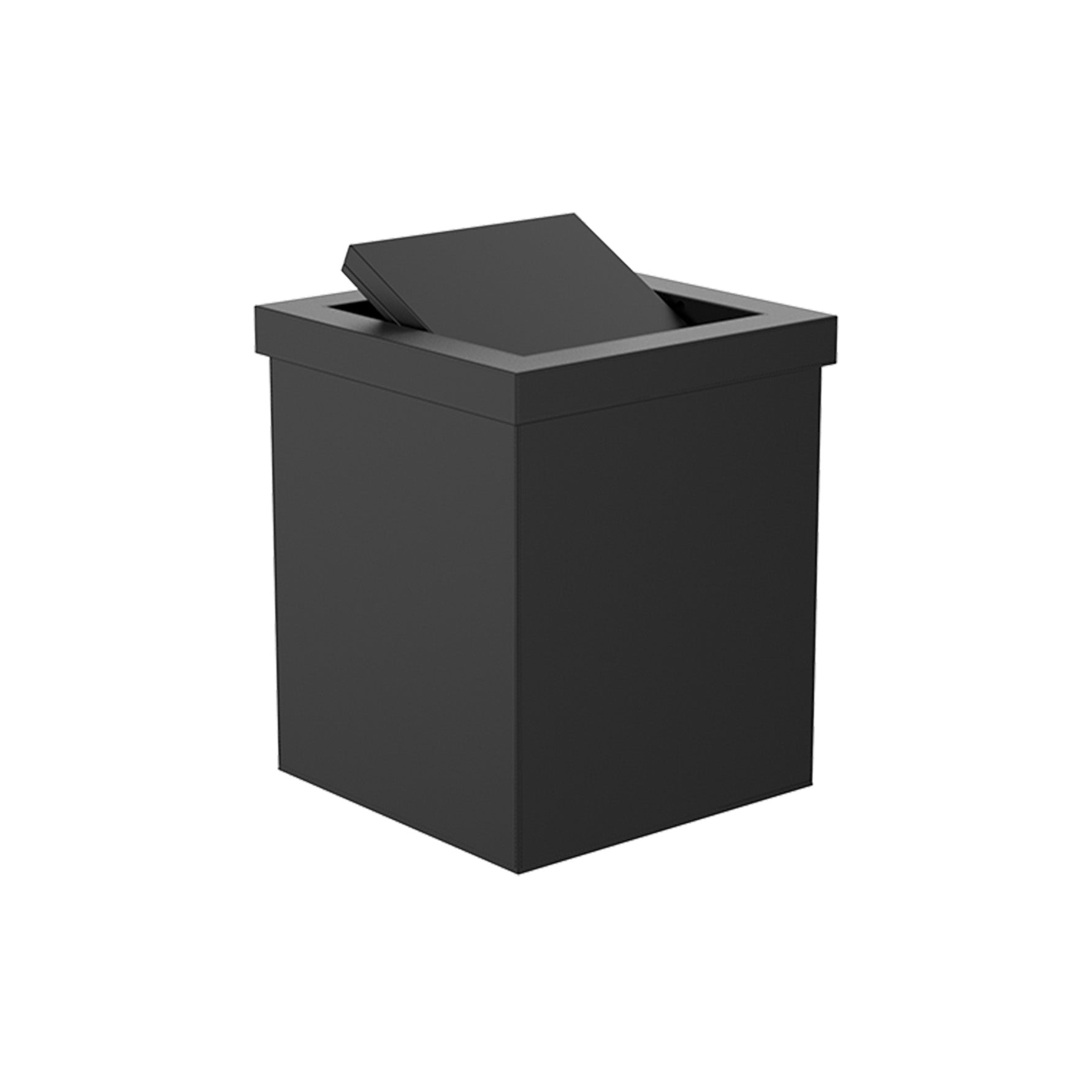 Decor Walther Brownie PKMD Mülleimer 10,5 Liter Schwingdeckel veganes Kunstleder Schwarz