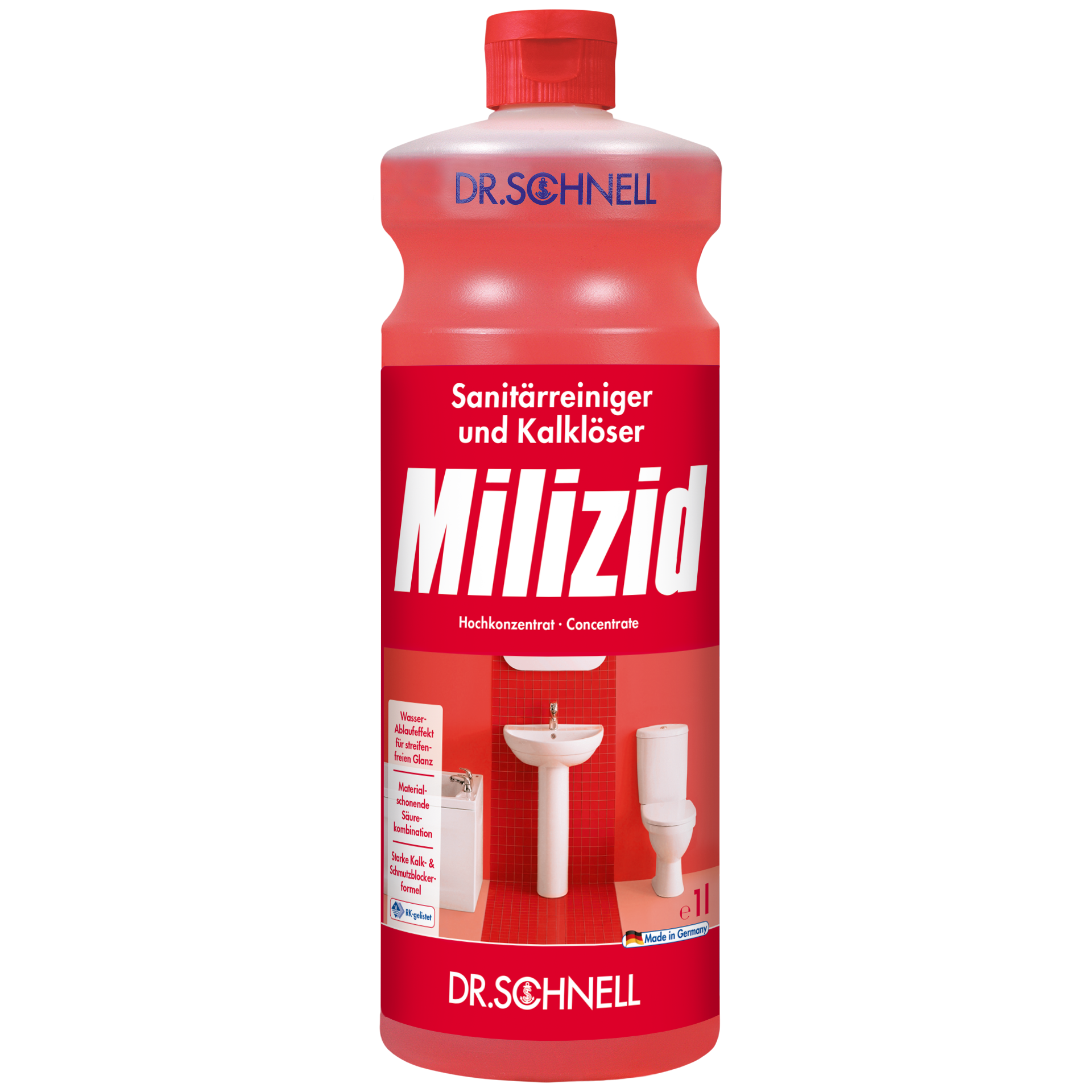 Sanitärreiniger und Kalklöser 2x 1000ml - MILIZID Dr. Schnell
