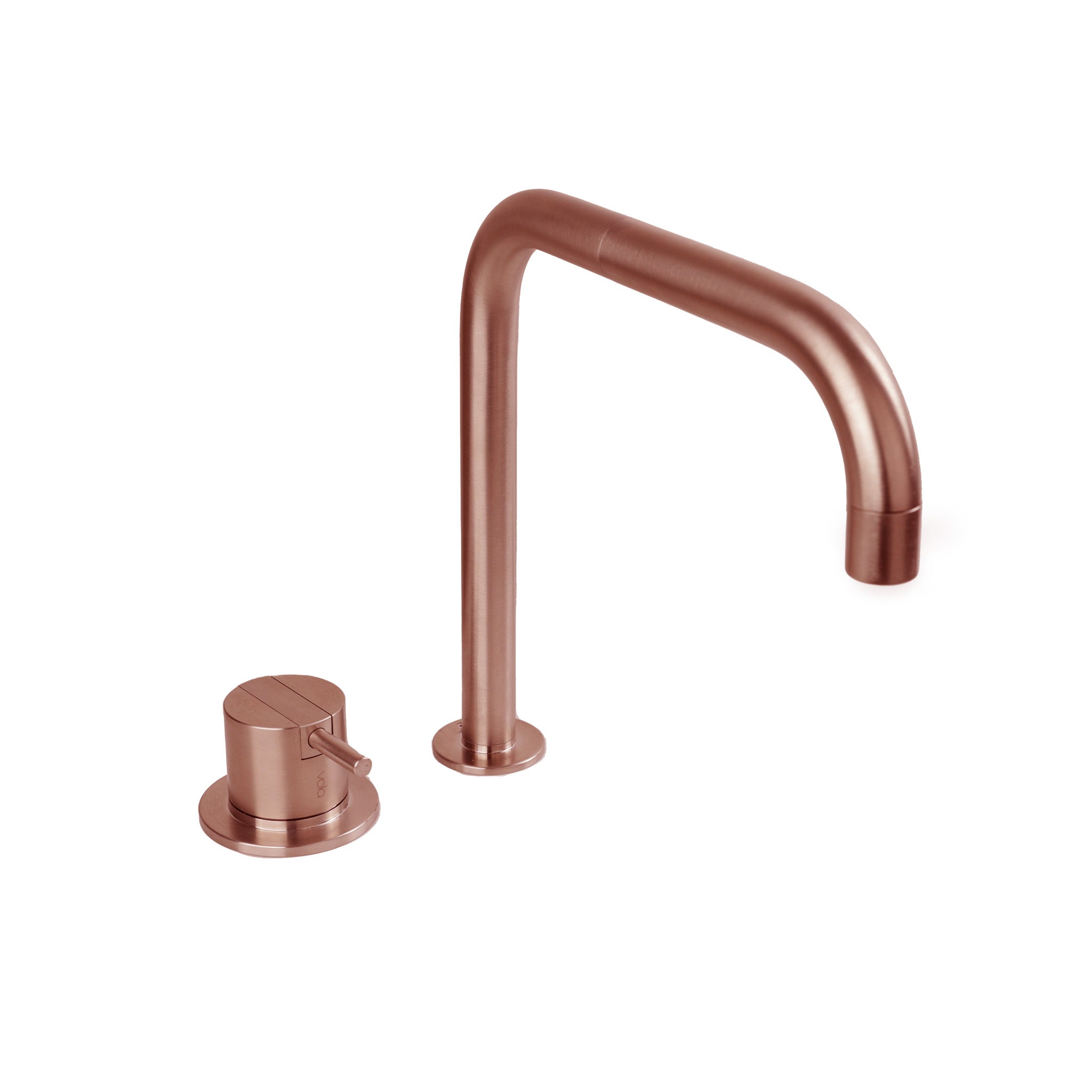 Vola Armatur 590 in kupfer gebuerstet, edle PVD Designarmatur mit warmem Metallton fuer hochwertige Bae der.