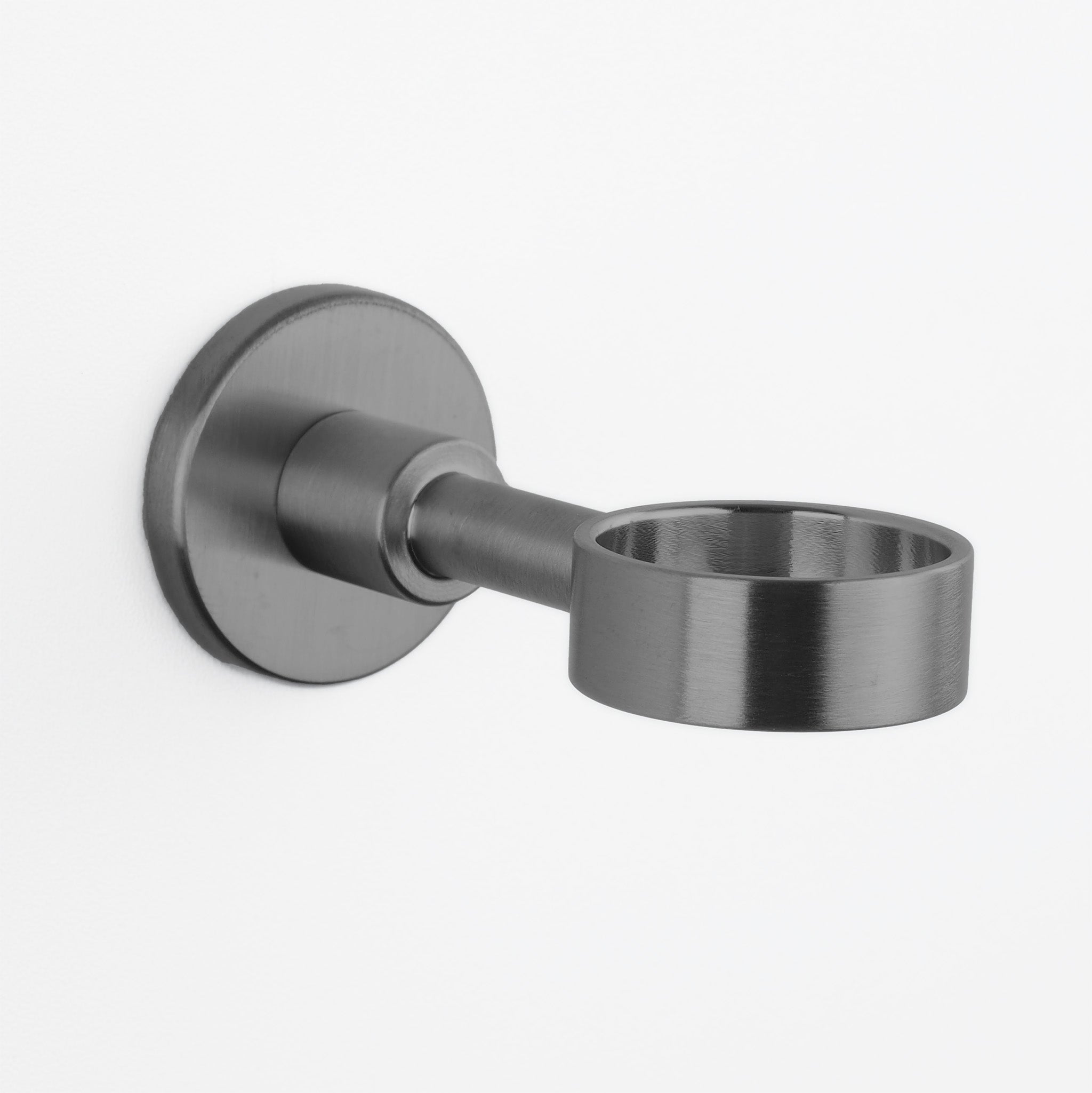 Gebürsteter schwarzer Handtuchring, hochwertiger Wandhandtuchhalter für das Bad.