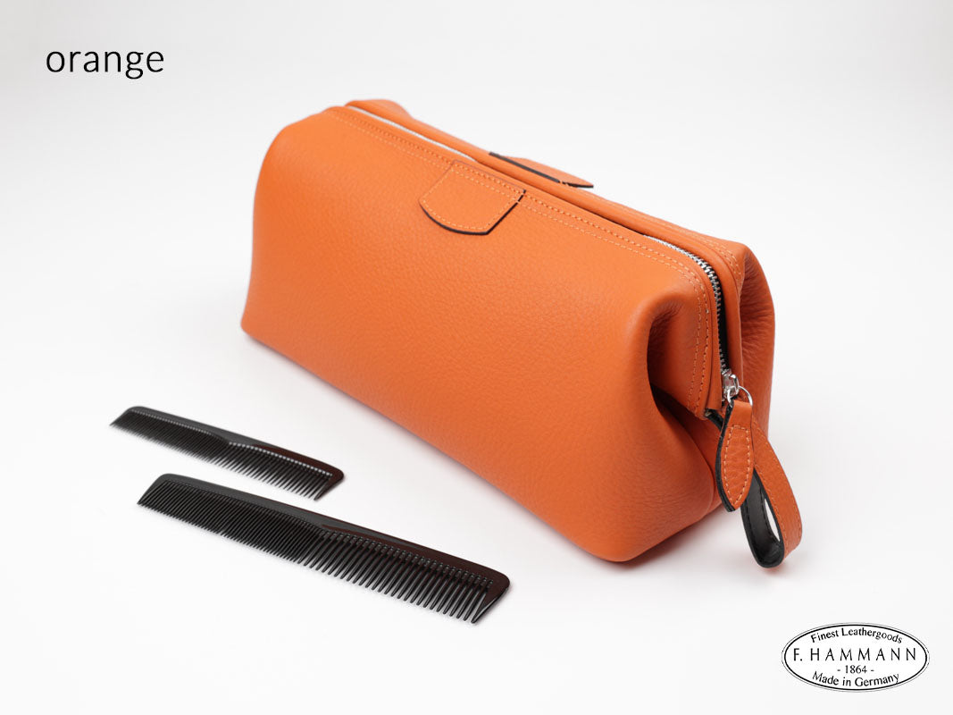 Große Kulturtasche Echtleder mit Innentasche F. Hammann