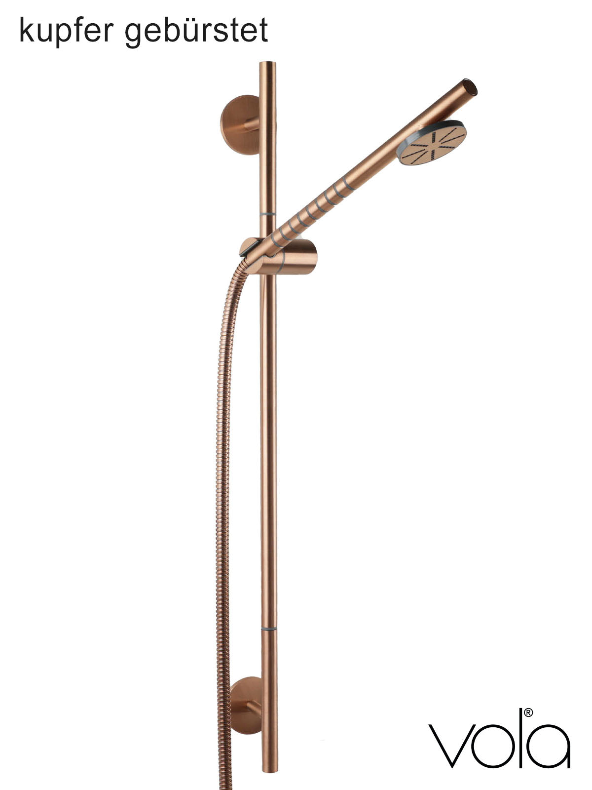 Vola Duschstange mit Handbrause T65-64 kupfer