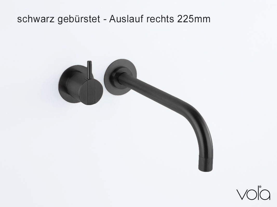 Wandarmatur VOLA 121 schwarz gebürstet