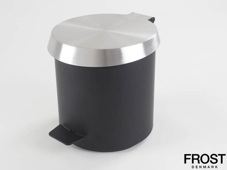 Pedal BIN 250 Treteimer FROST schwarz  mit Edelstahl gebürsteten Deckel