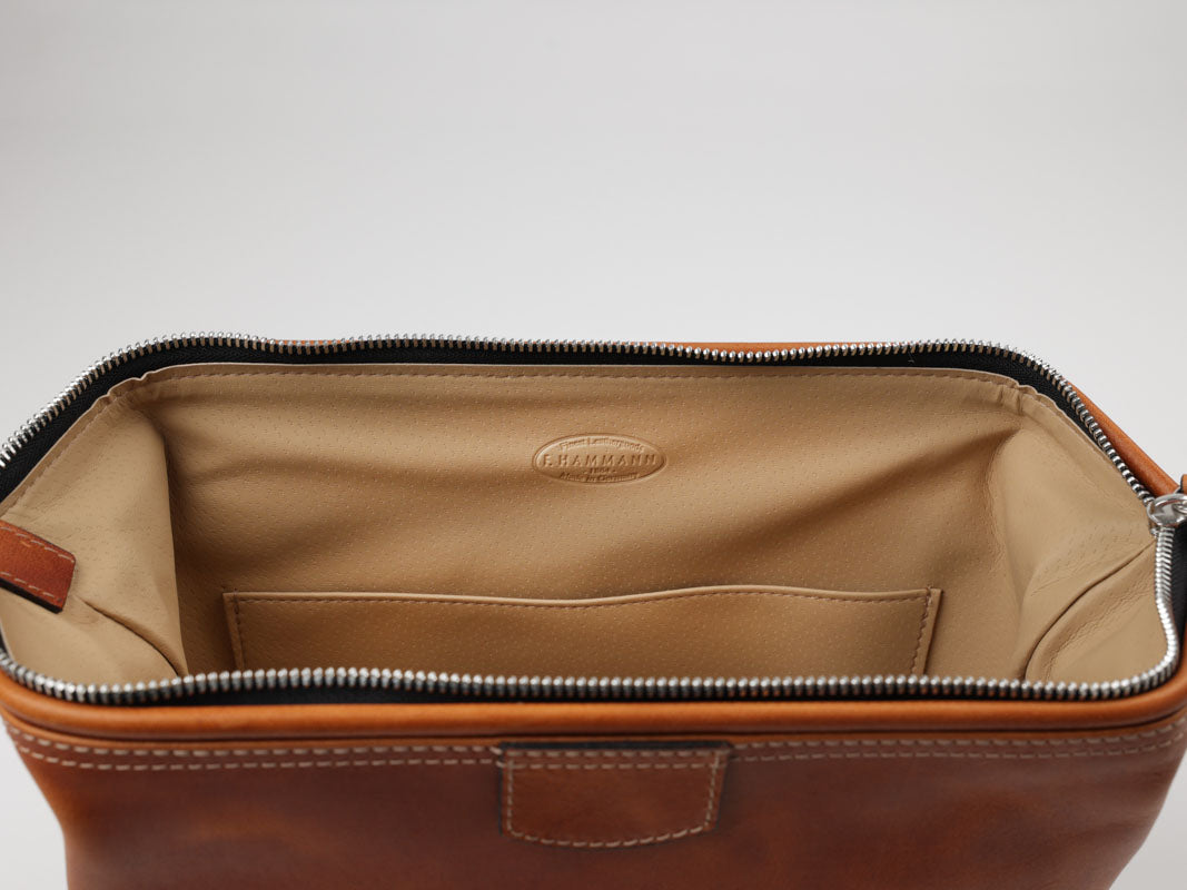 Kulturtasche mit Bügel - L - hoch - coxorange