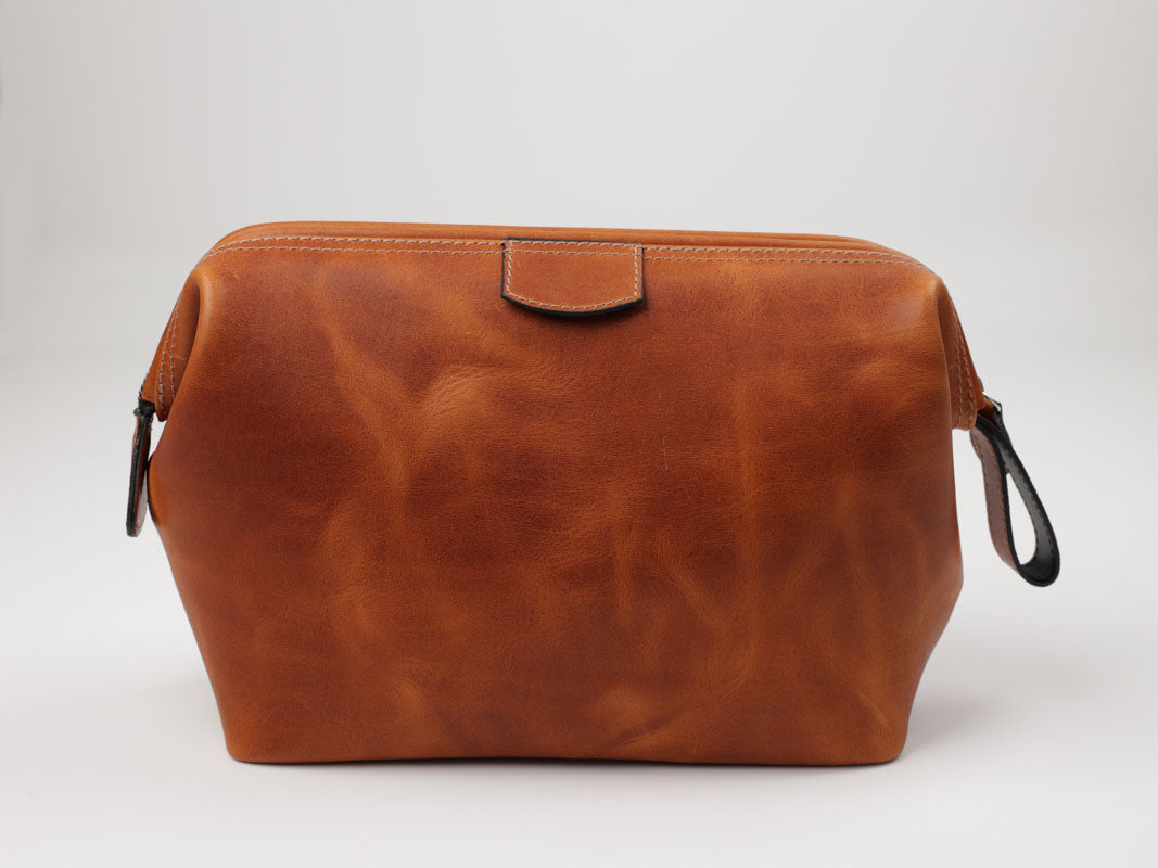 Kulturtasche mit Bügel - L - hoch - coxorange