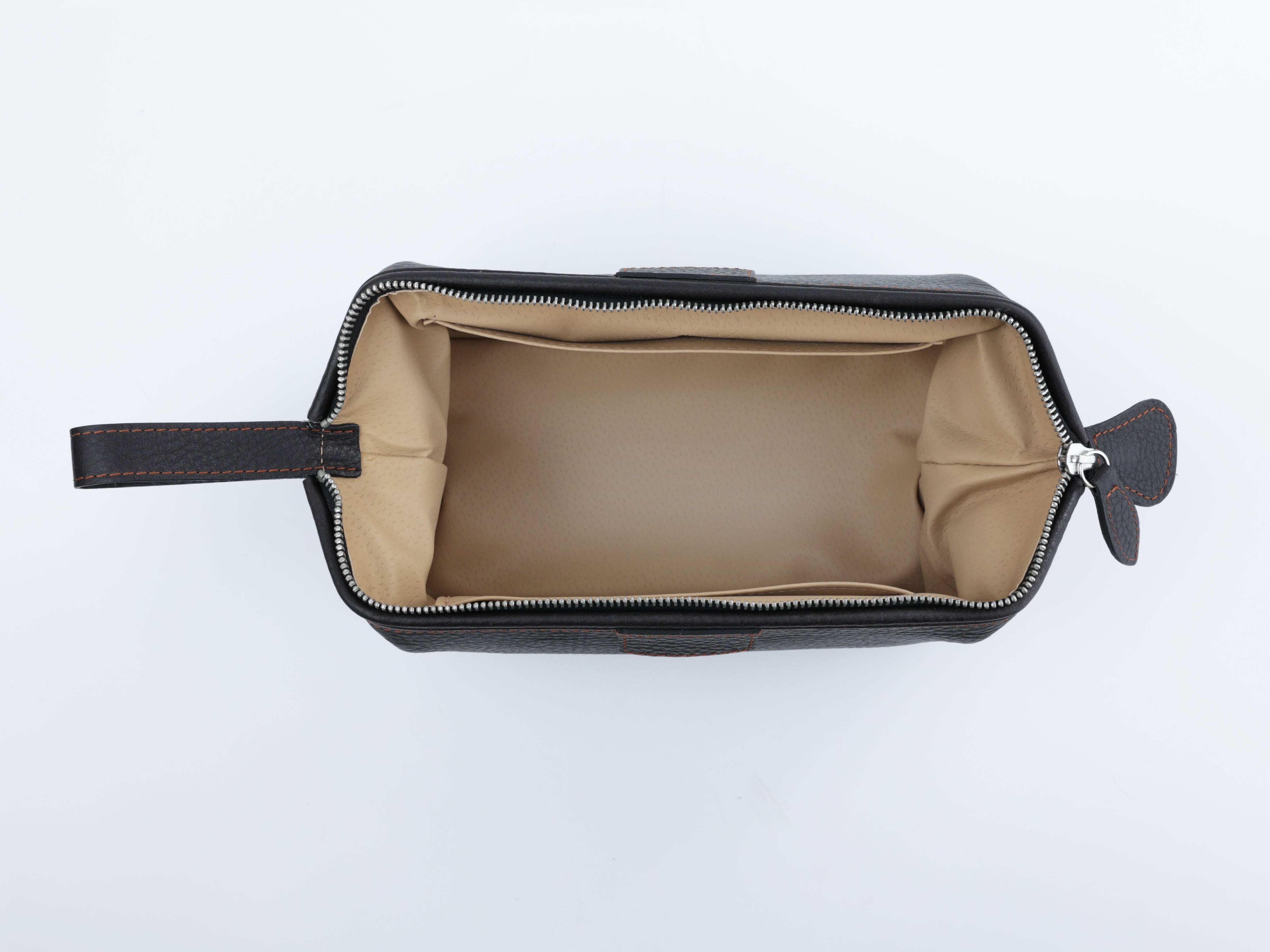 Kulturtasche mit Bügel - M - darkbrown