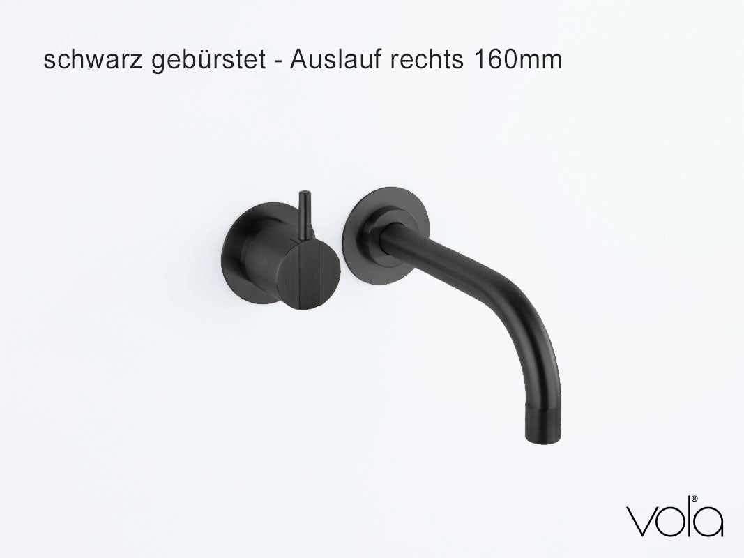 Wandarmatur VOLA 111 schwarz gebürstet