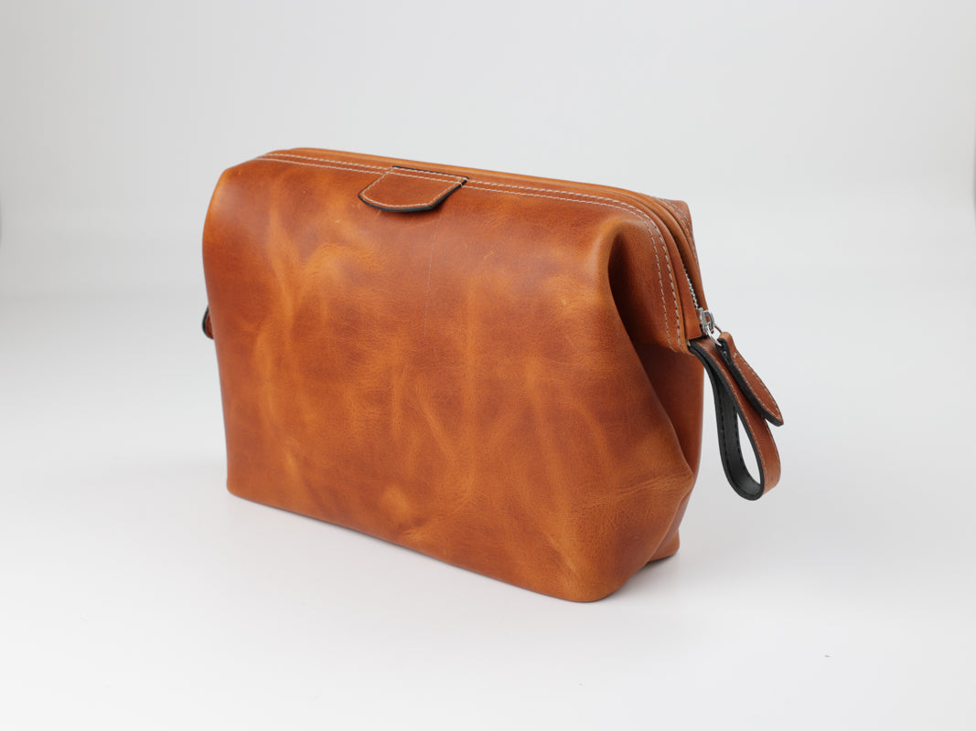 Kulturtasche mit Bügel - L - hoch - coxorange