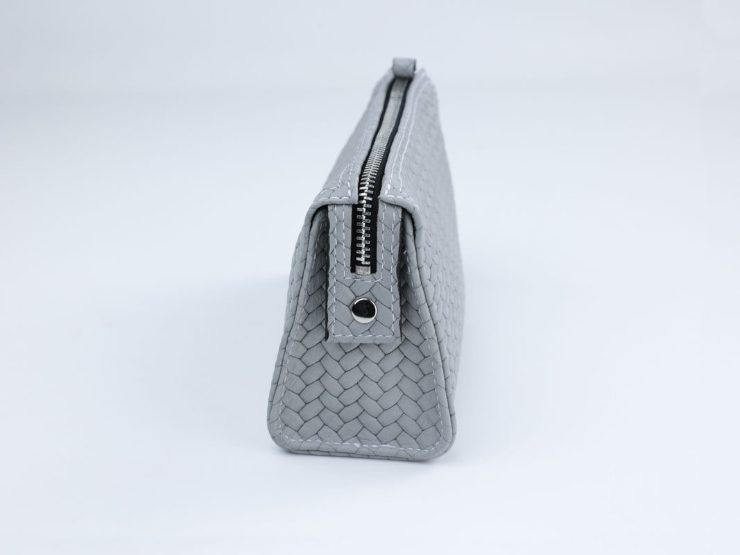 Schminktasche flecht grau