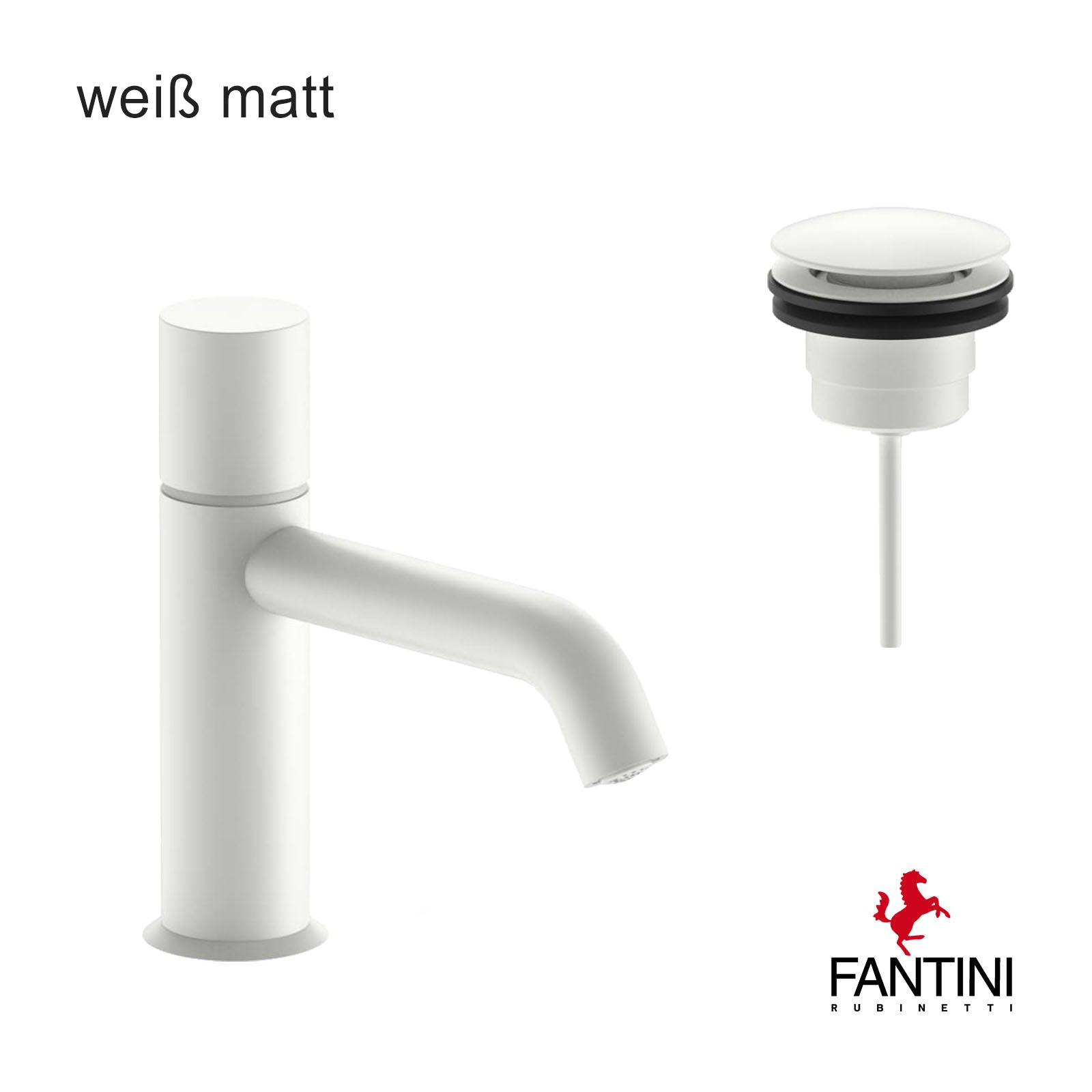 Waschtischmischer Fantini Nostromo 50 29 E903F weiß matt