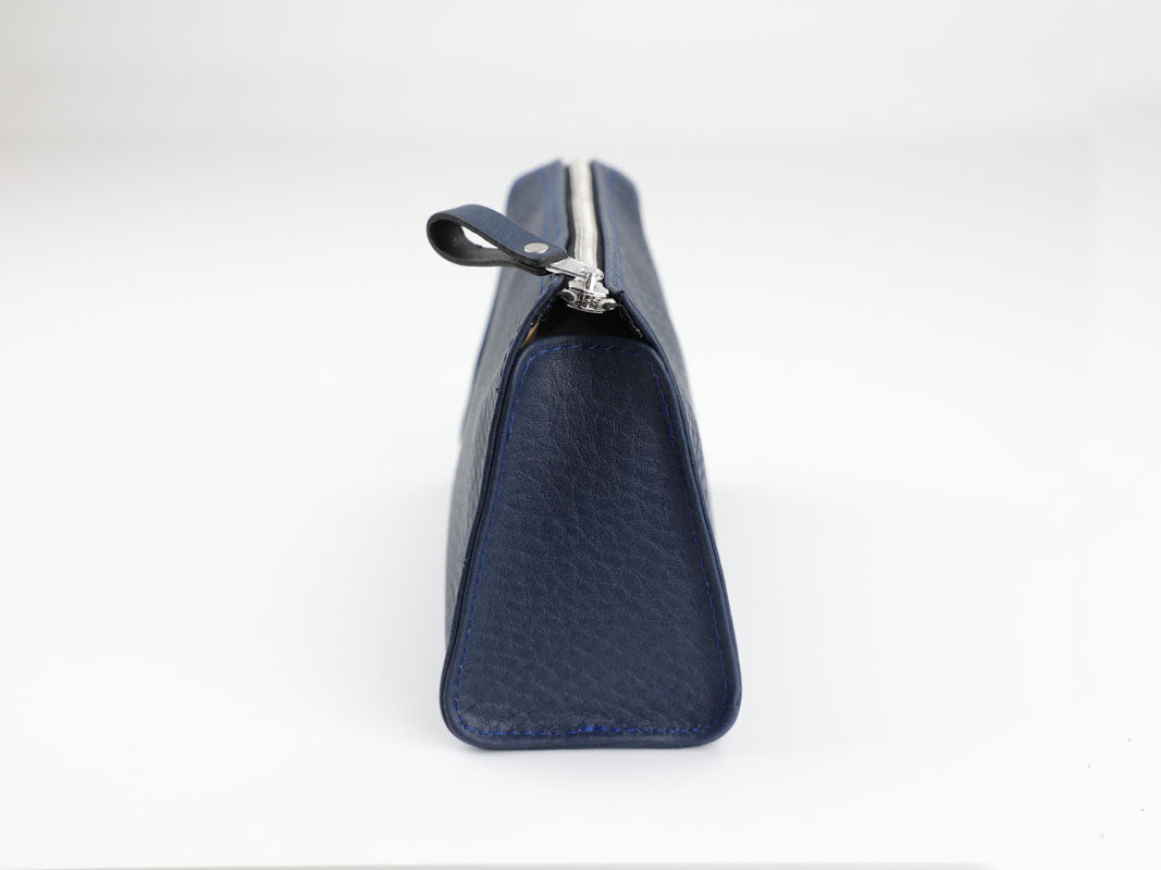 Kosmetiktasche mit Spiegel - dunkelblau