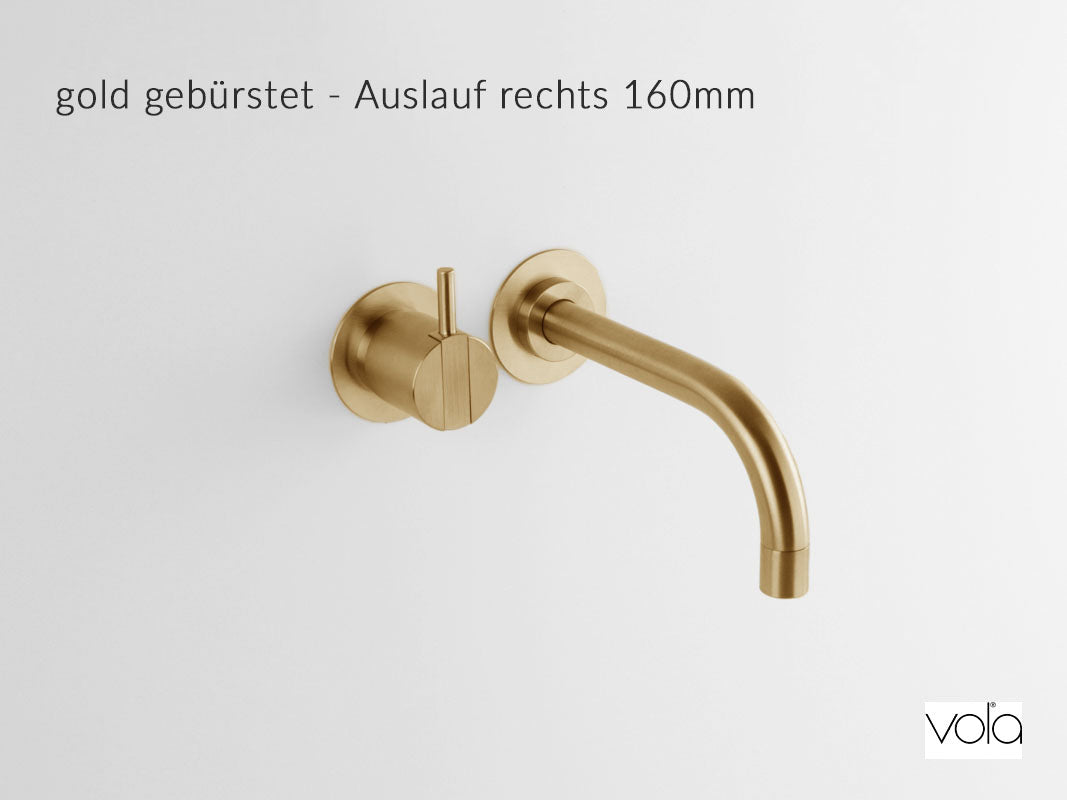 Wandarmatur VOLA 111 gold gebürstet