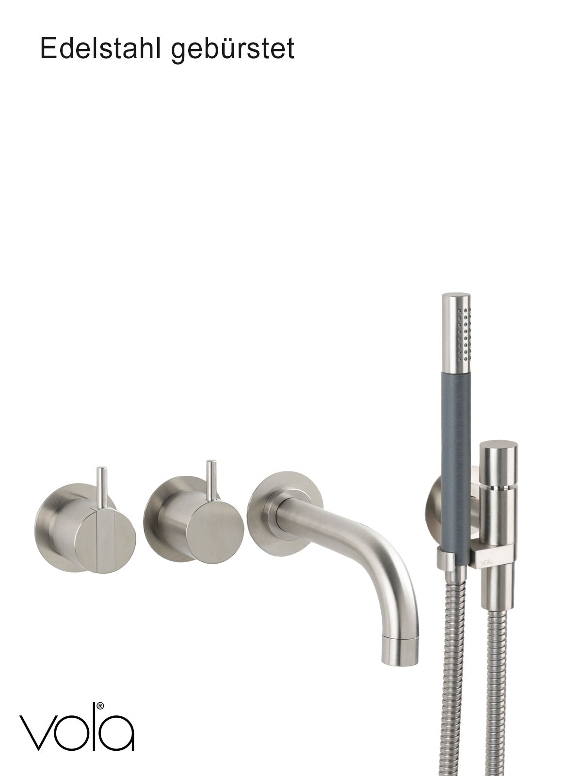 Vola Badewannen Set 2411C-071-40 Edelstahl gebürstet
