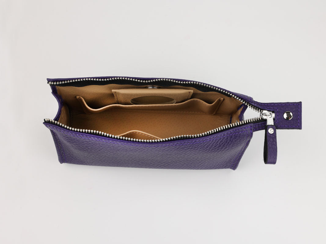 Kosmetiktasche mit Spiegel - lila