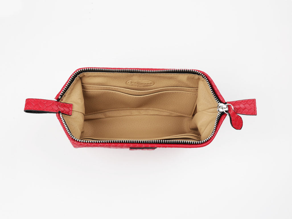 Kometiktasche mit Bügel - S - flecht rot