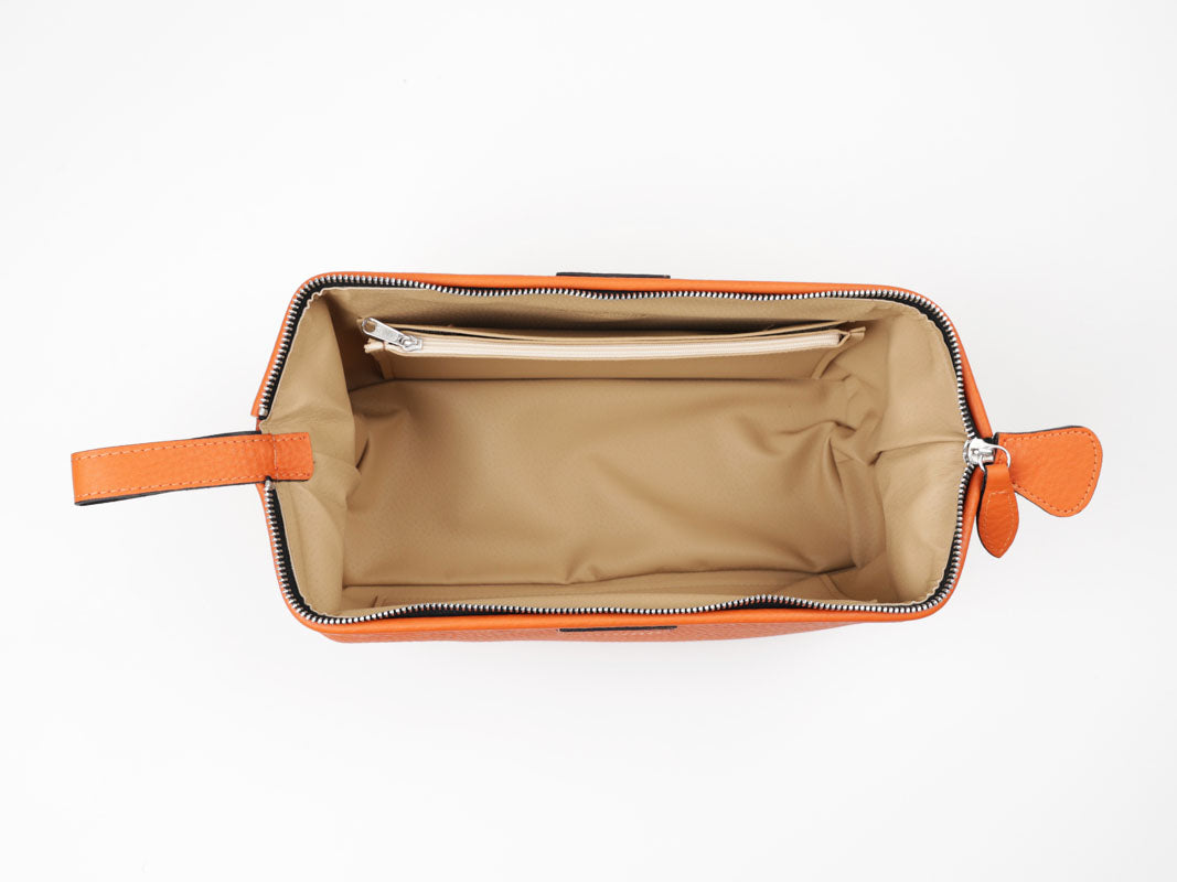 Kulturtasche mit Bügel - M - orange