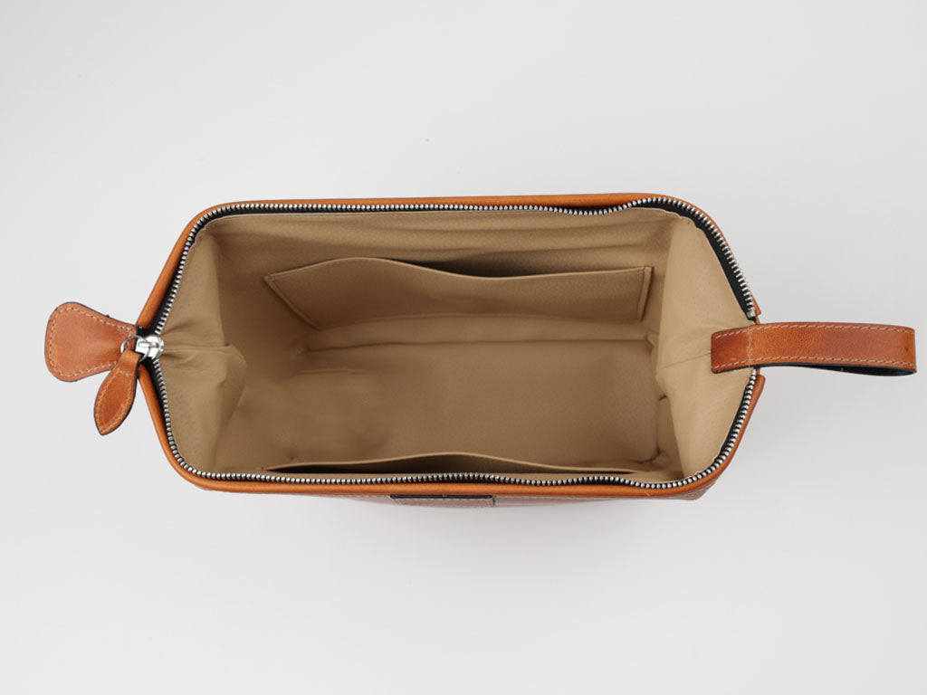 Kulturtasche mit Bügel - L - hoch - coxorange