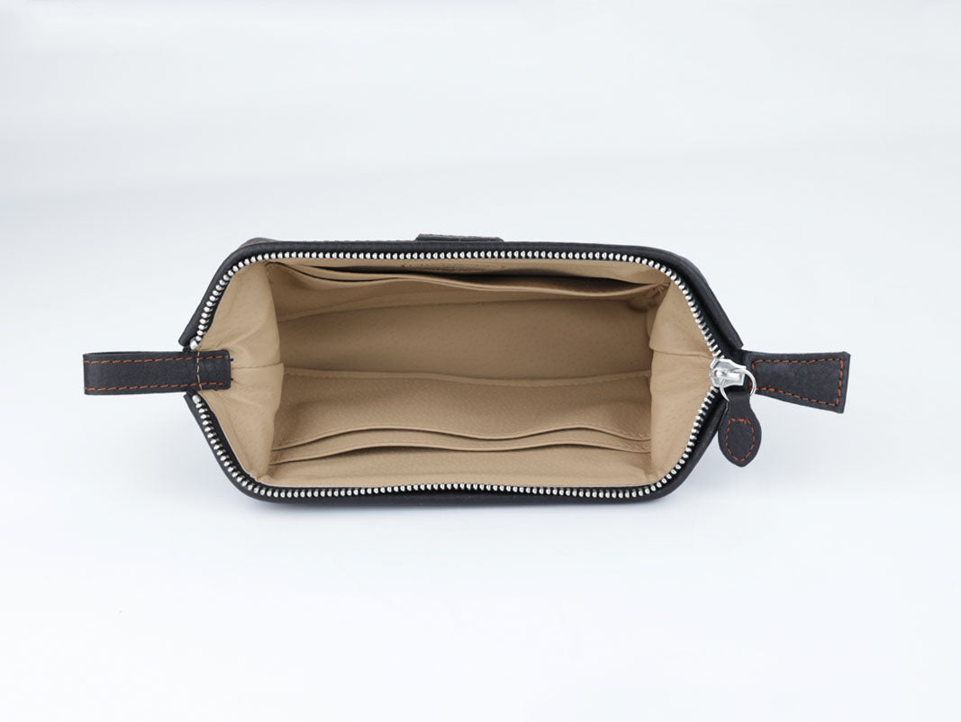 Kometiktasche mit Bügel - S - darkbrown
