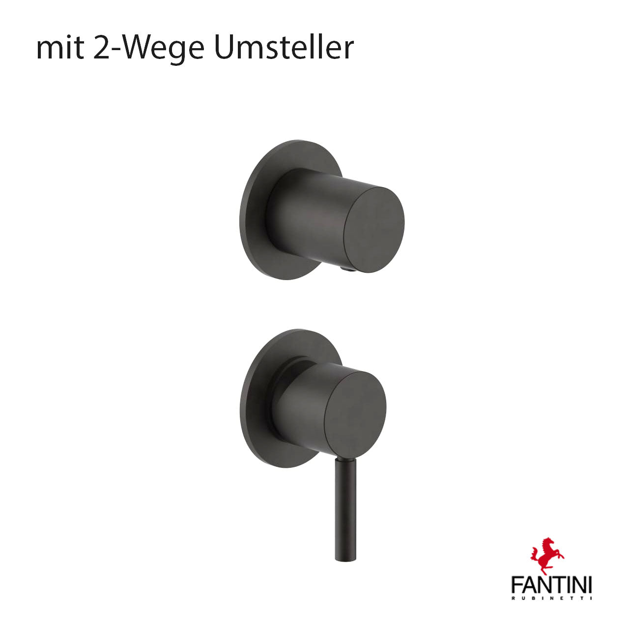 Fantini Einheblmischer mit 2 Wege Umsteller Deep Black