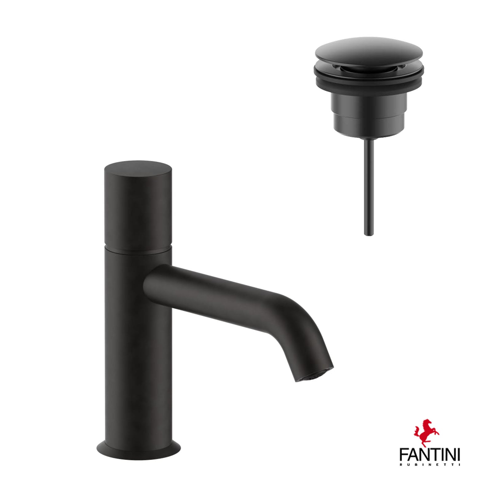 Waschtischmischer Fantini Nostromo 50 S1 E904F Deep Black PVD