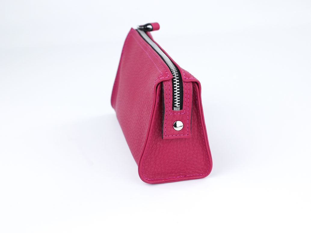 Kosmetiktasche mit Spiegel - fuchsia