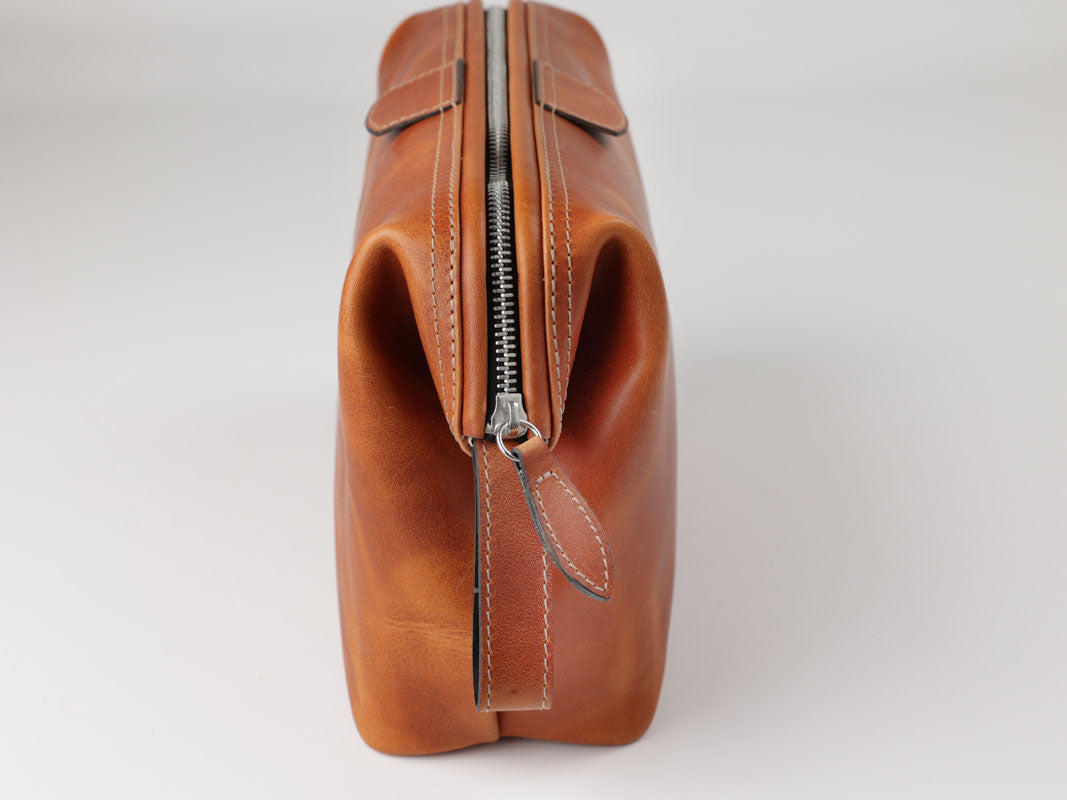 Kulturtasche mit Bügel - L - hoch - coxorange