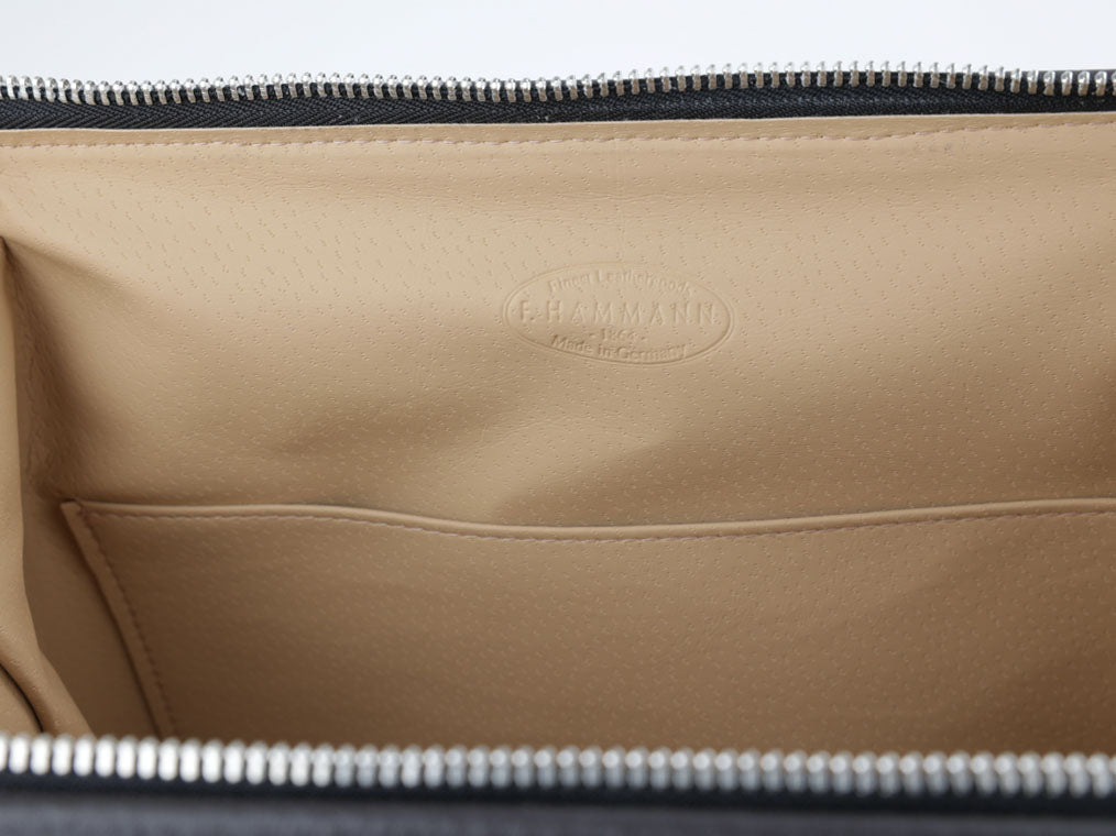 Kulturtasche mit Bügel - L - hoch - darkbrown