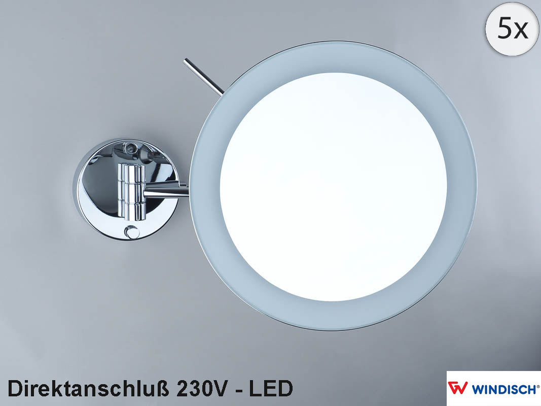 Wandkosmetikspiegel WINDISCH chrom 5X LED