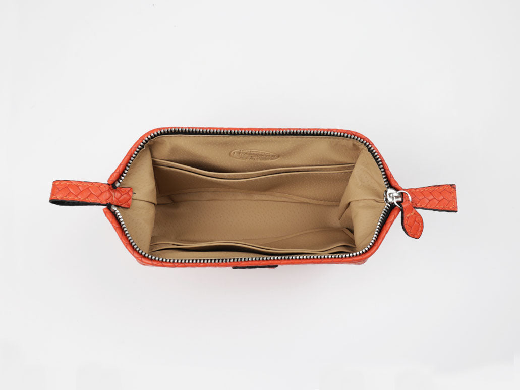 Kometiktasche mit Bügel - S - flecht orange