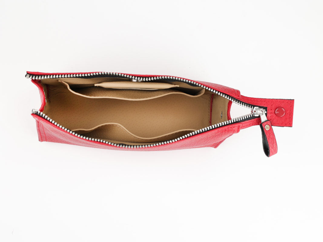 Kosmetiktasche mit Spiegel - rot