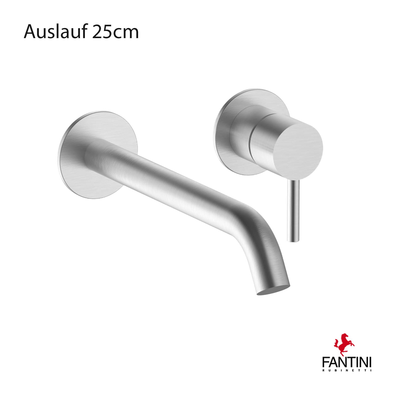 Fantini Wandarmatur Edelstahl gebürstet