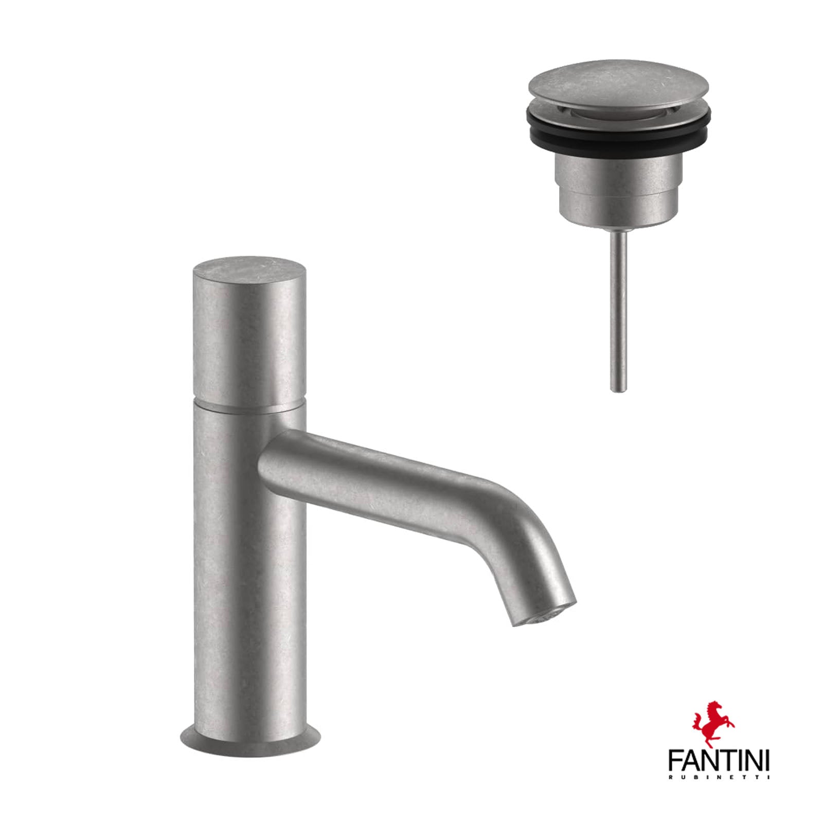 Waschtischmischer Fantini Nostromo 50 Q8 E904F Raw Metal PVD